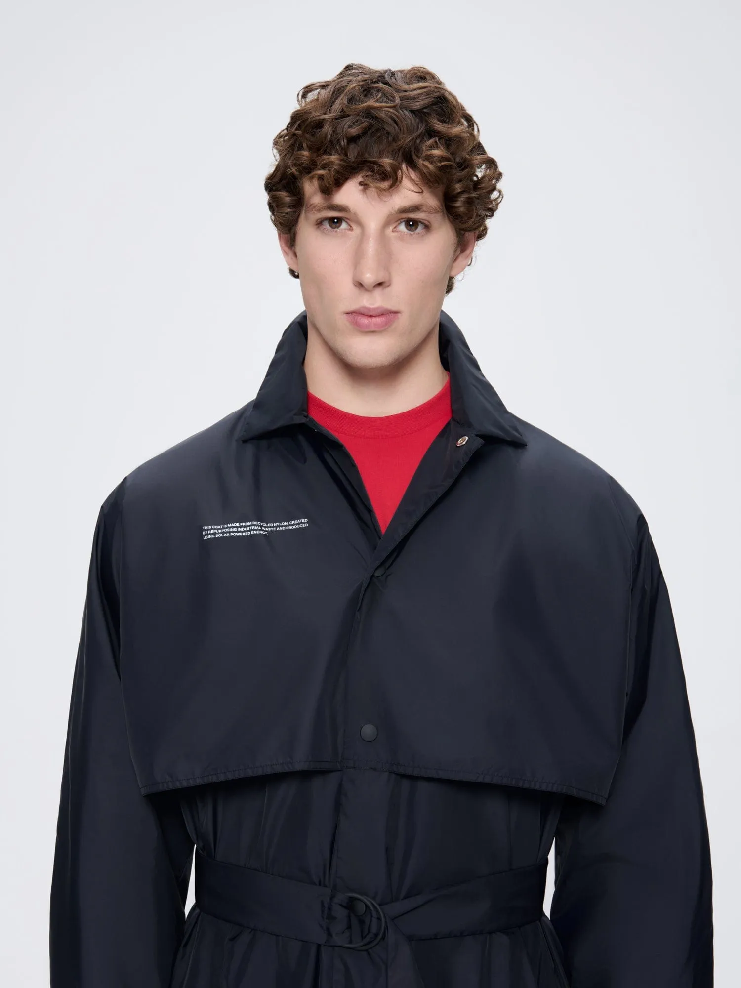 Archive Mens Recycled Nylon Trench Coat—black sold by Pangaia product image thumbnail 3