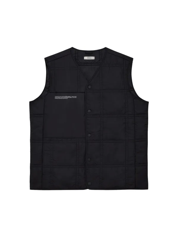 Mens Flower-Warmth Quilted Gilet—black sold by Pangaia