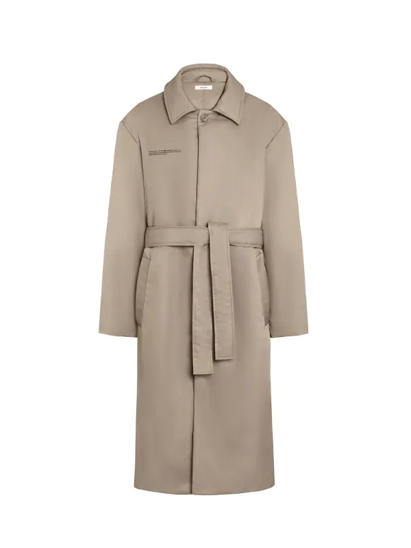 Archive Mens Flower-Warmth Trench Coat—taupe sold by Pangaia