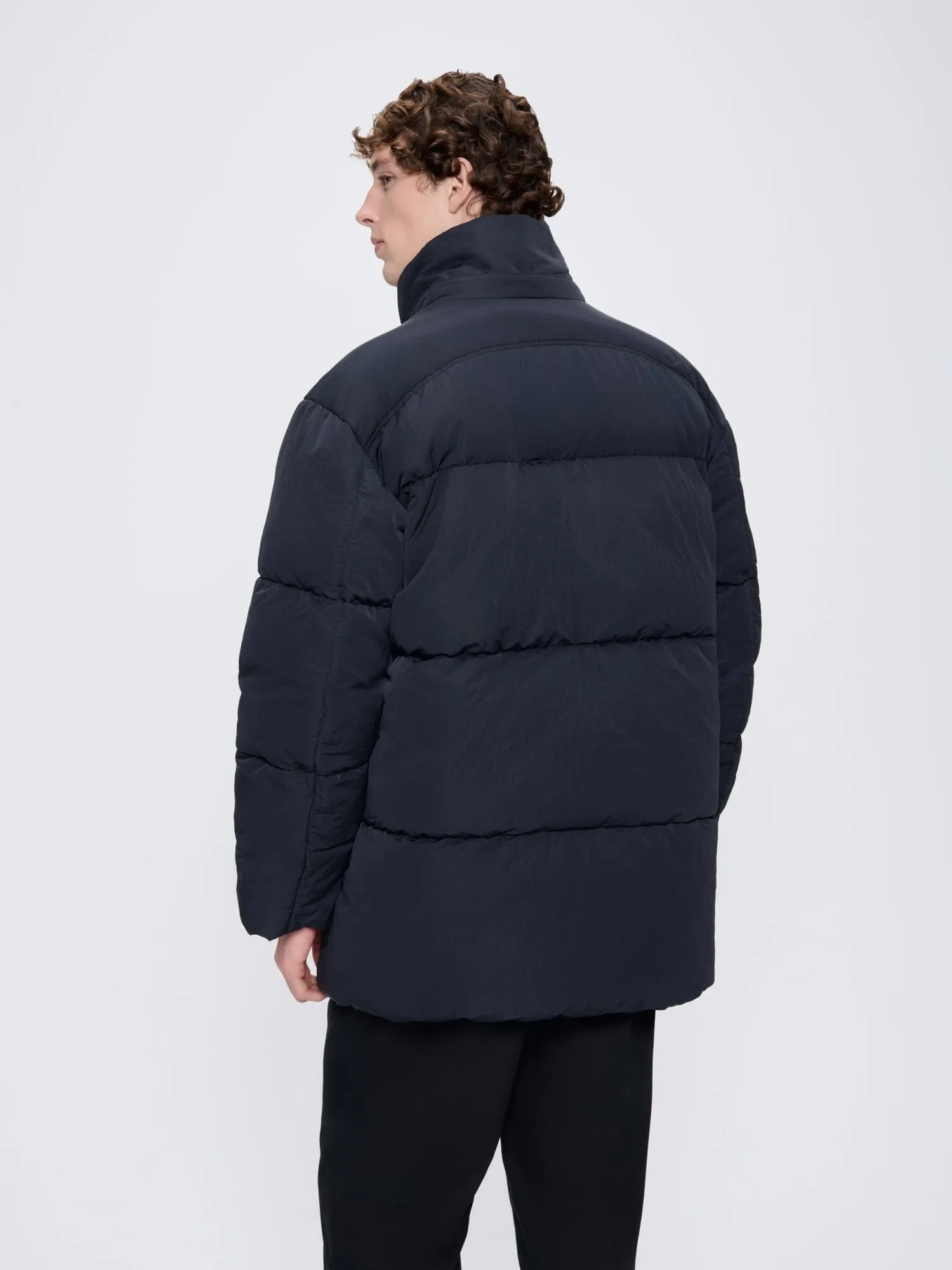 Archive Mens Flower-Warmth Recycled Nylon Long Puffer—black sold by Pangaia product image thumbnail 5