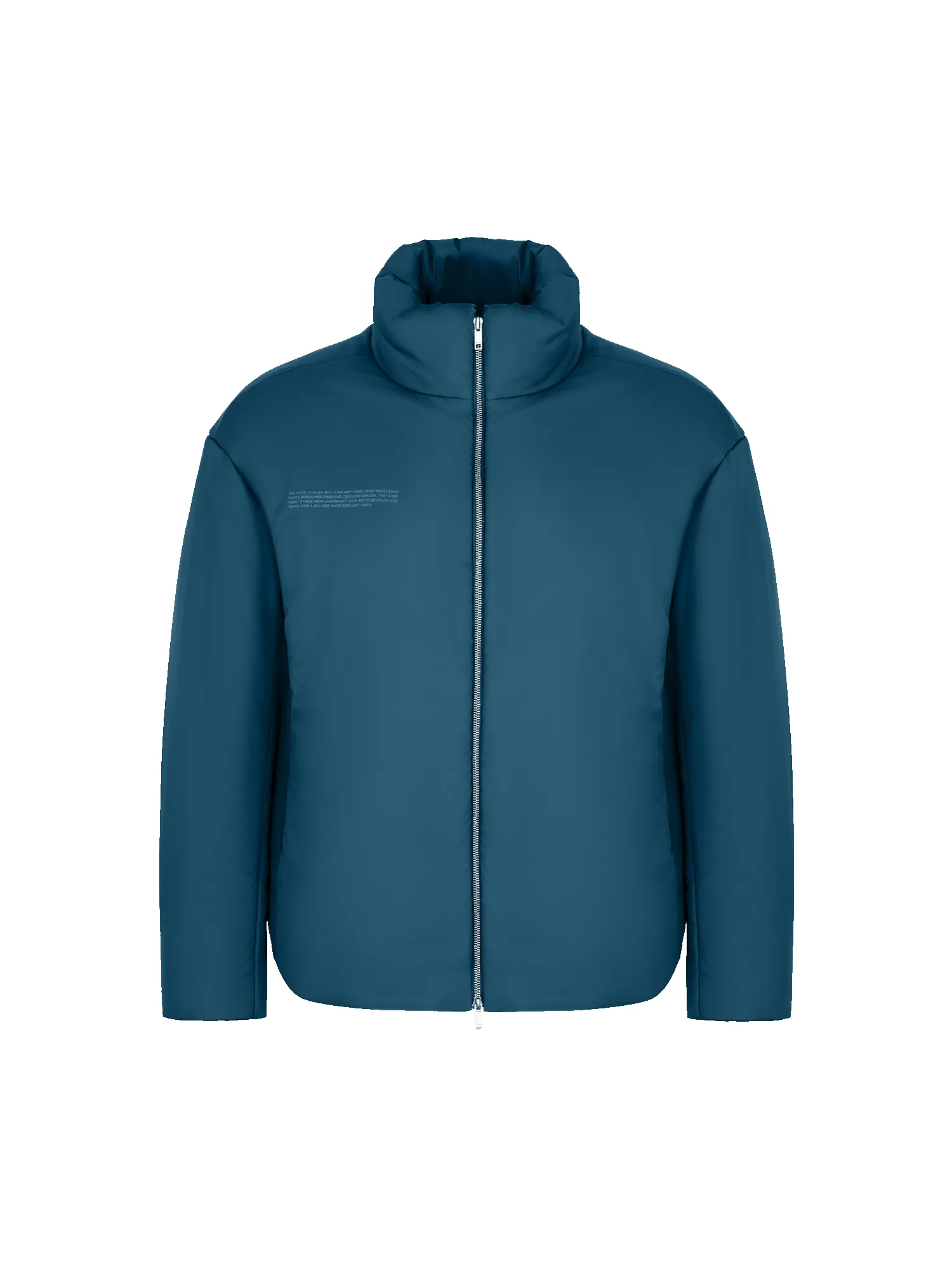 Archive Mens Flower-Warmth Puffer Jacket—Storm Blue sold by Pangaia
