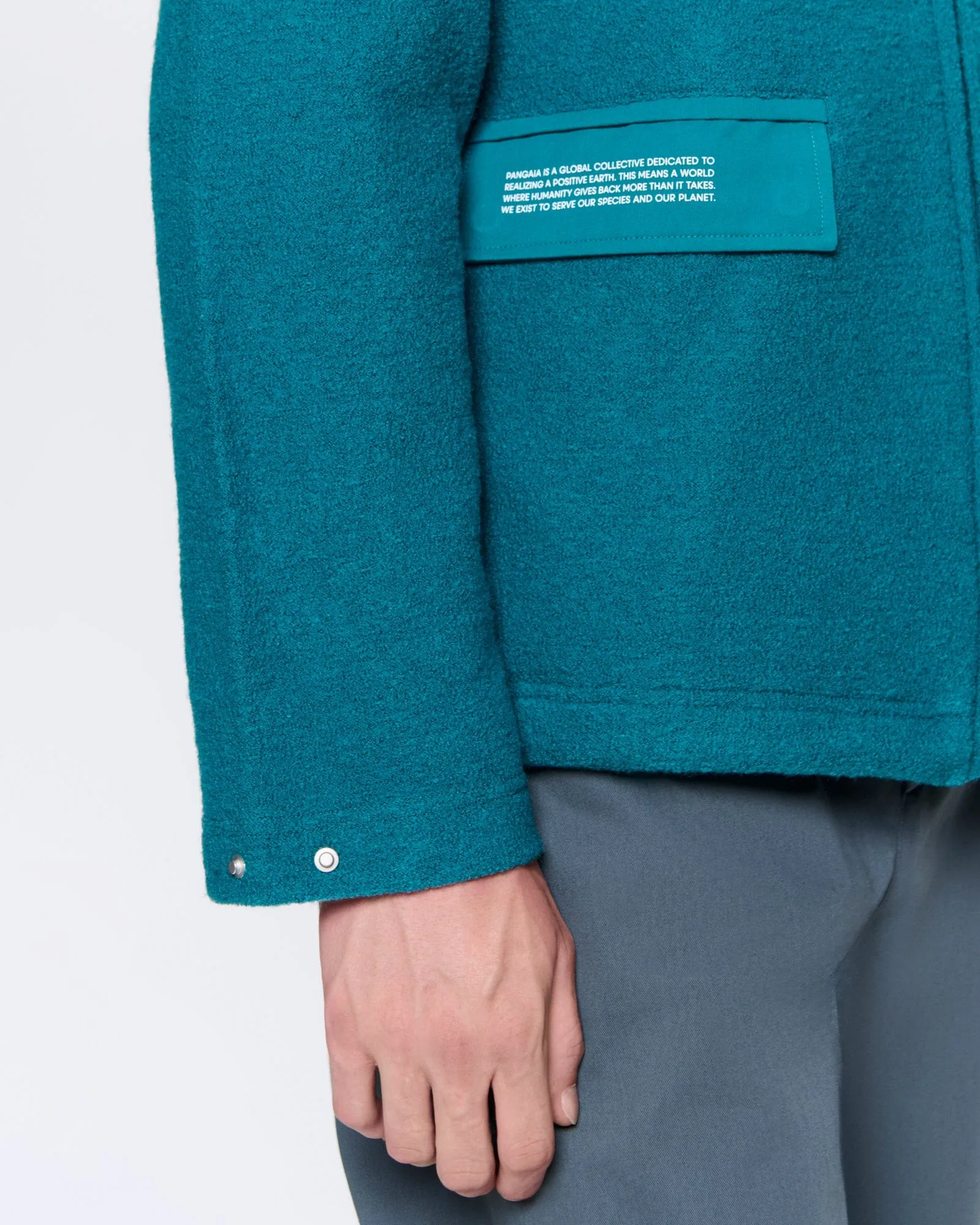 Archive Mens DNA Utility Wool Jacket—scarab teal sold by Pangaia product image thumbnail 4