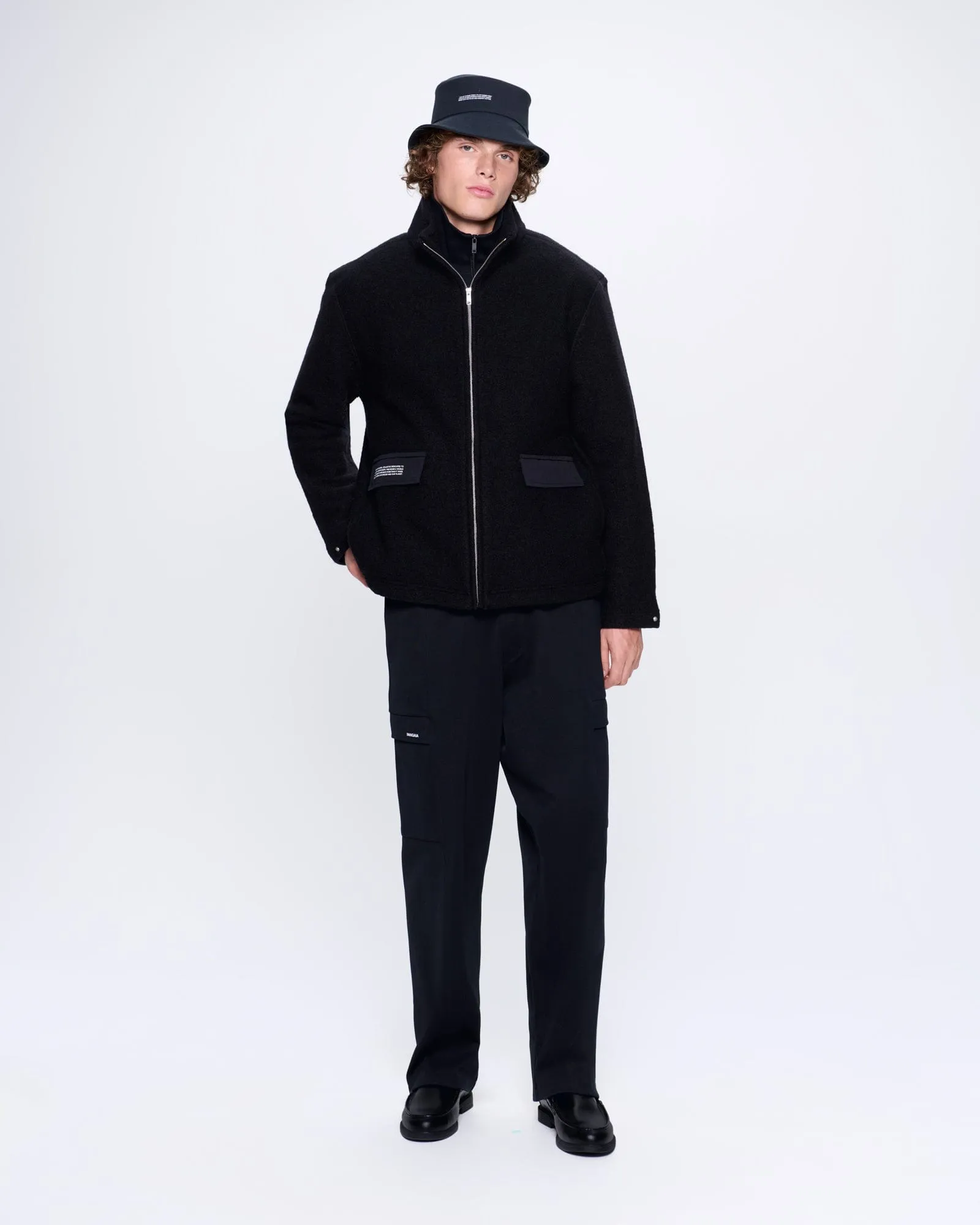 Mens DNA Utility Wool Jacket—black sold by Pangaia product image thumbnail 3