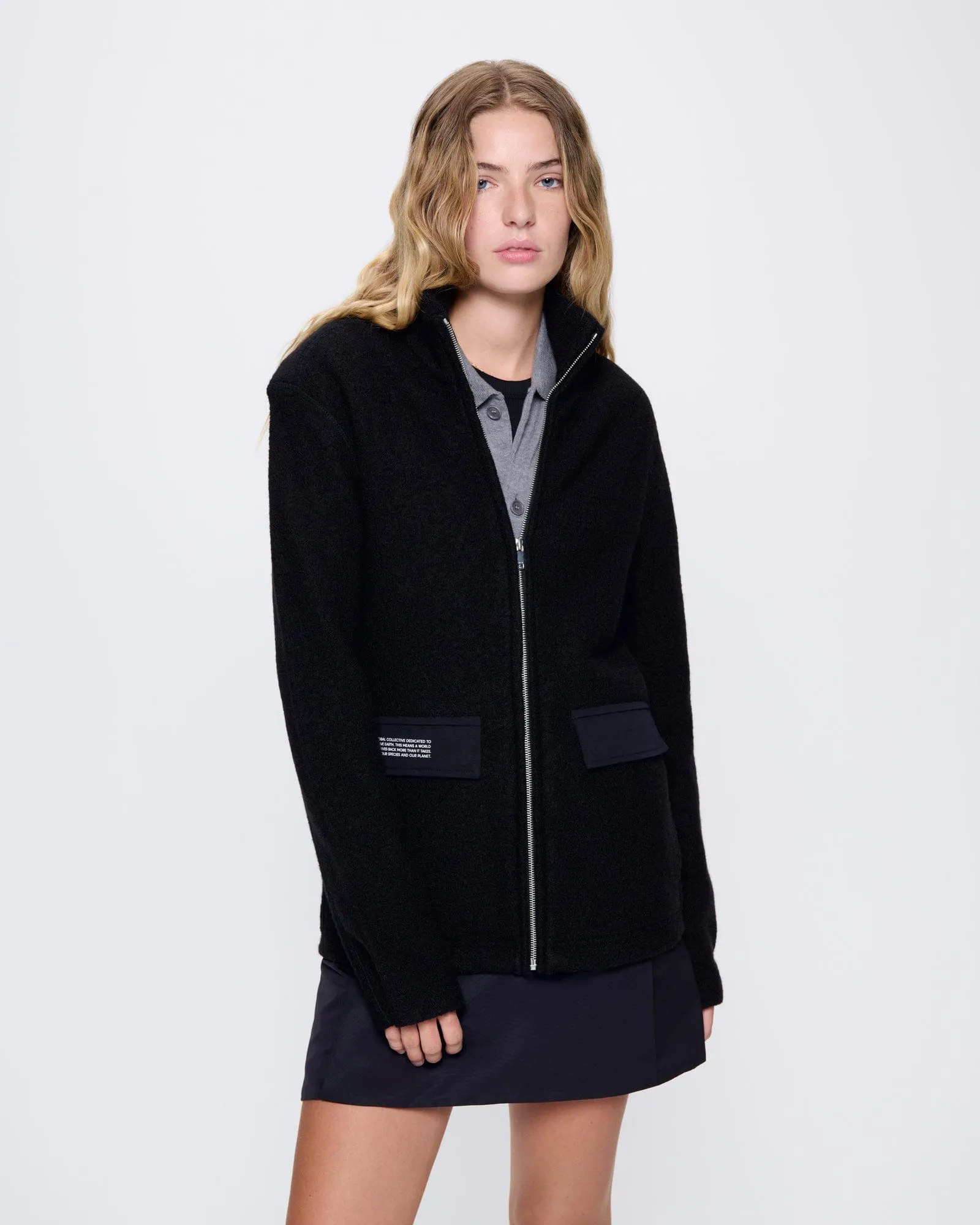 Womens DNA Utility Wool Jacket—black sold by Pangaia product image thumbnail 3