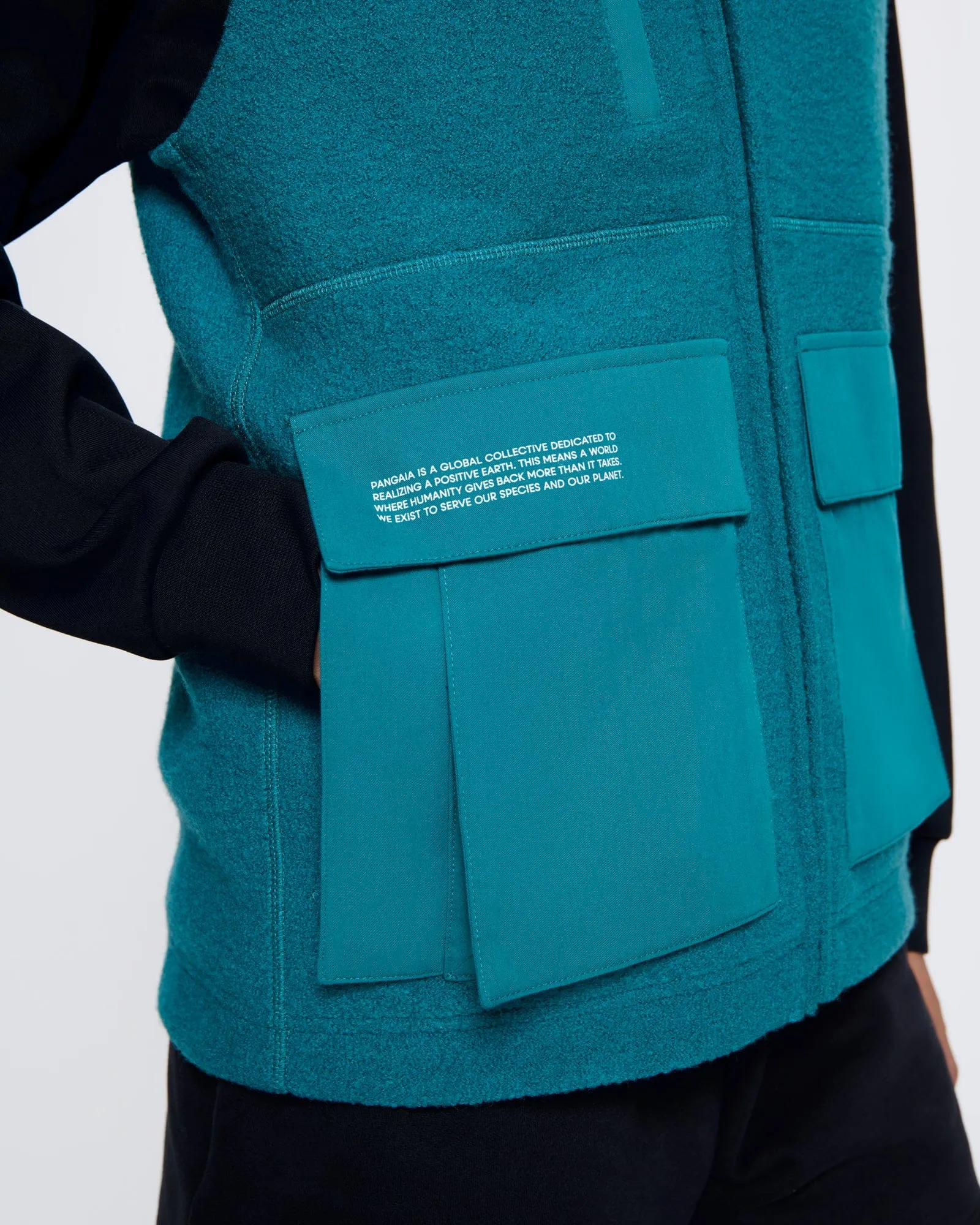 Womens DNA Utility Wool Gilet—scarab teal sold by Pangaia product image thumbnail 5