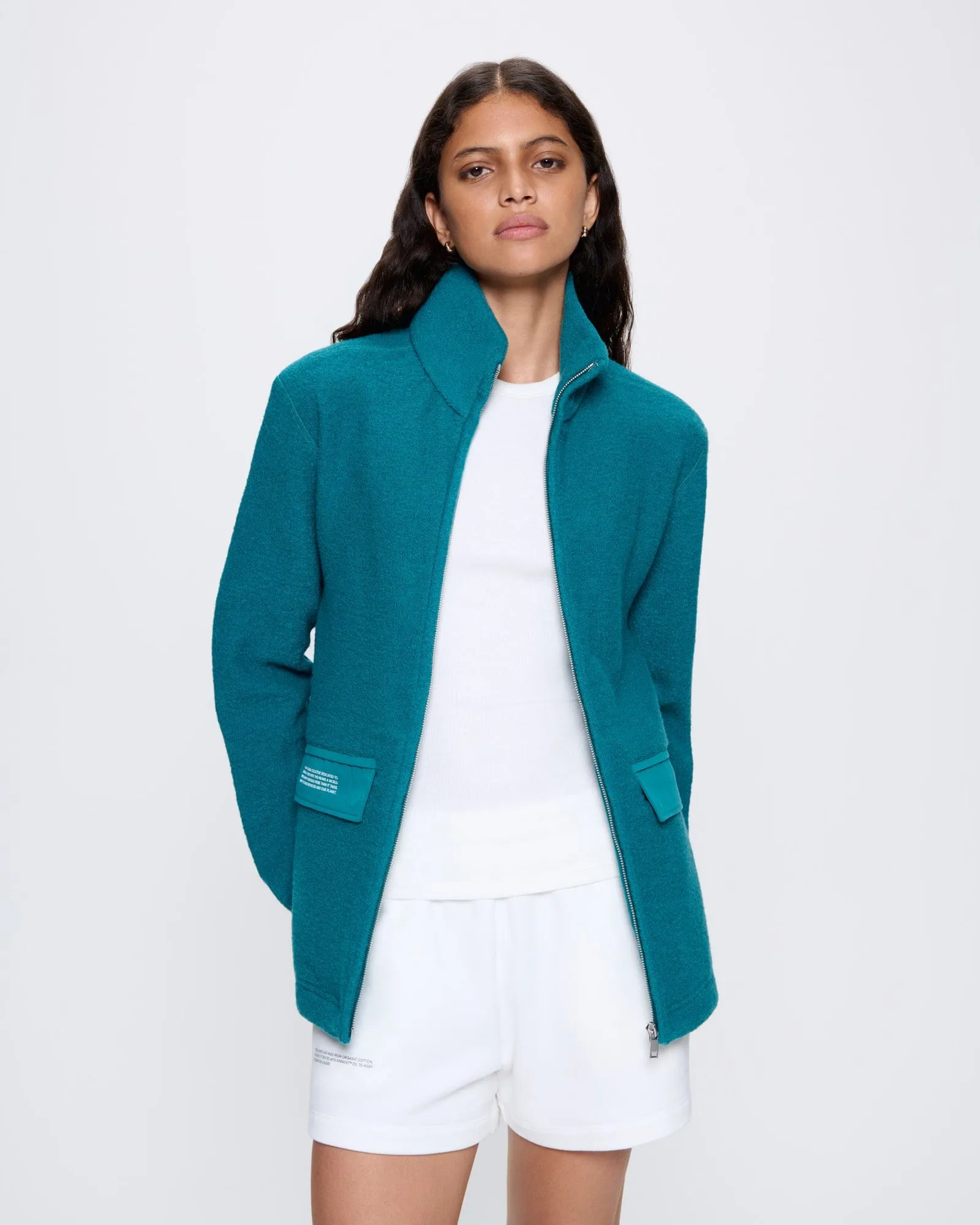 Womens DNA Utility Wool Jacket—scarab teal sold by Pangaia product image thumbnail 3
