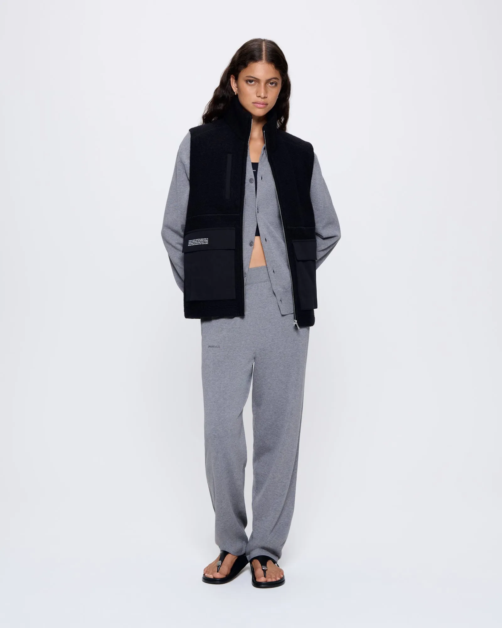 Womens DNA Utility Wool Gilet—black sold by Pangaia product image thumbnail 3