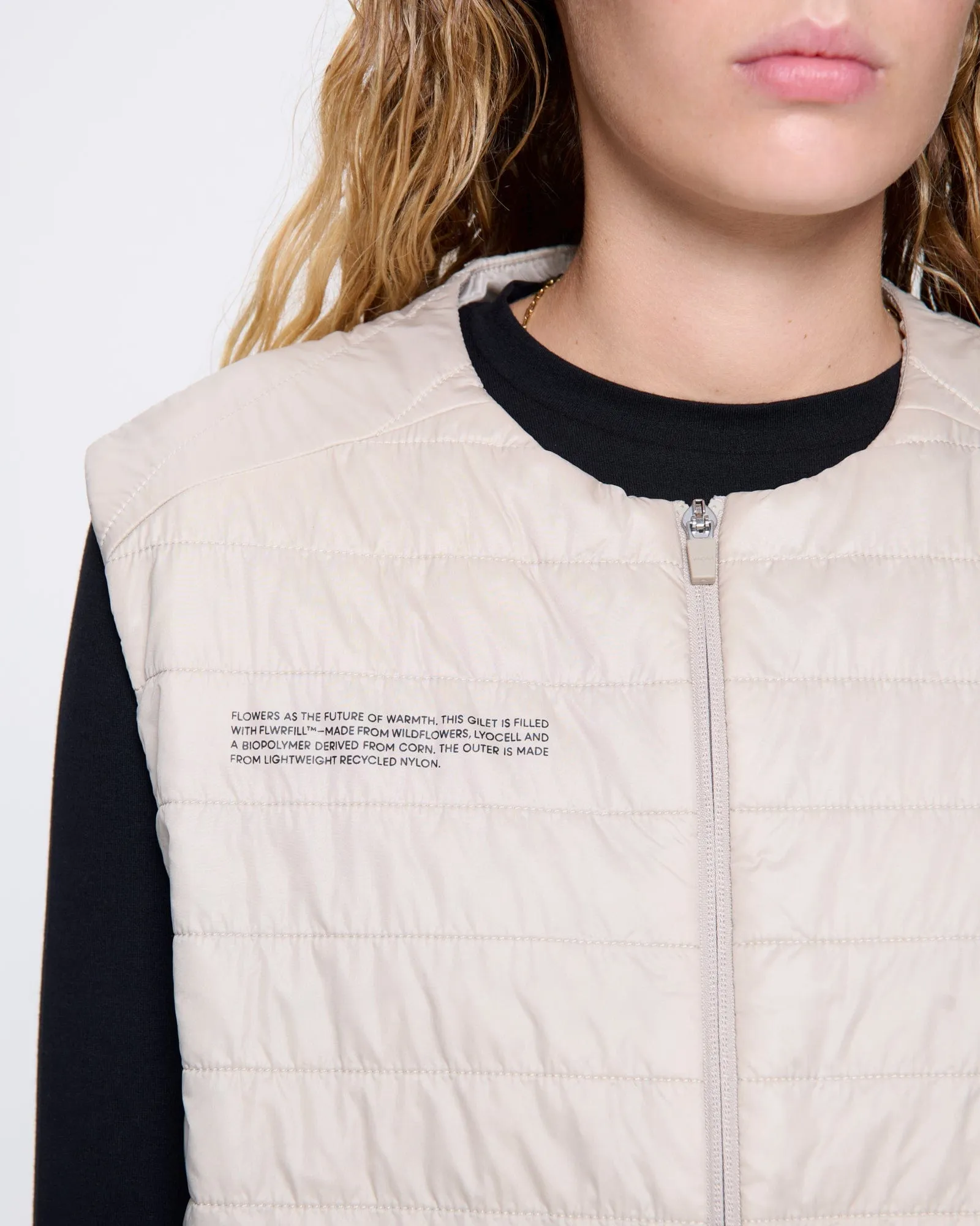 Archive Womens Flower-Warmth Lite Gilet—Wheat Beige sold by Pangaia product image thumbnail 4