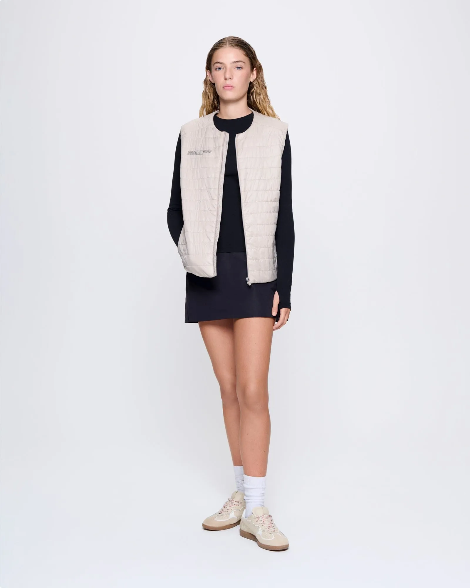 Archive Womens Flower-Warmth Lite Gilet—Wheat Beige sold by Pangaia