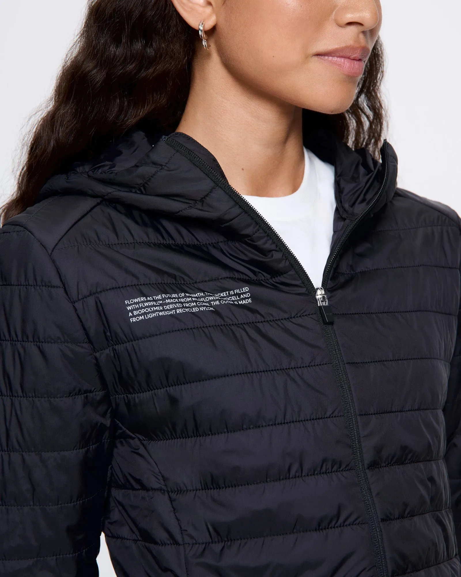 Womens Flower-Warmth Lite Jacket—Black sold by Pangaia product image thumbnail 4