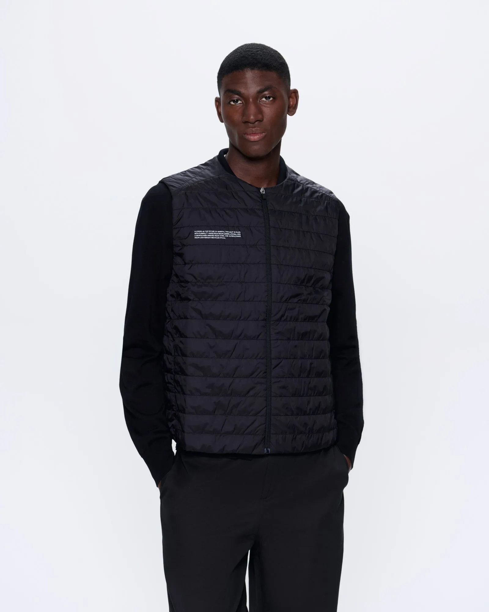 Mens Flower-Warmth Lite Gilet—Black sold by Pangaia product image thumbnail 3