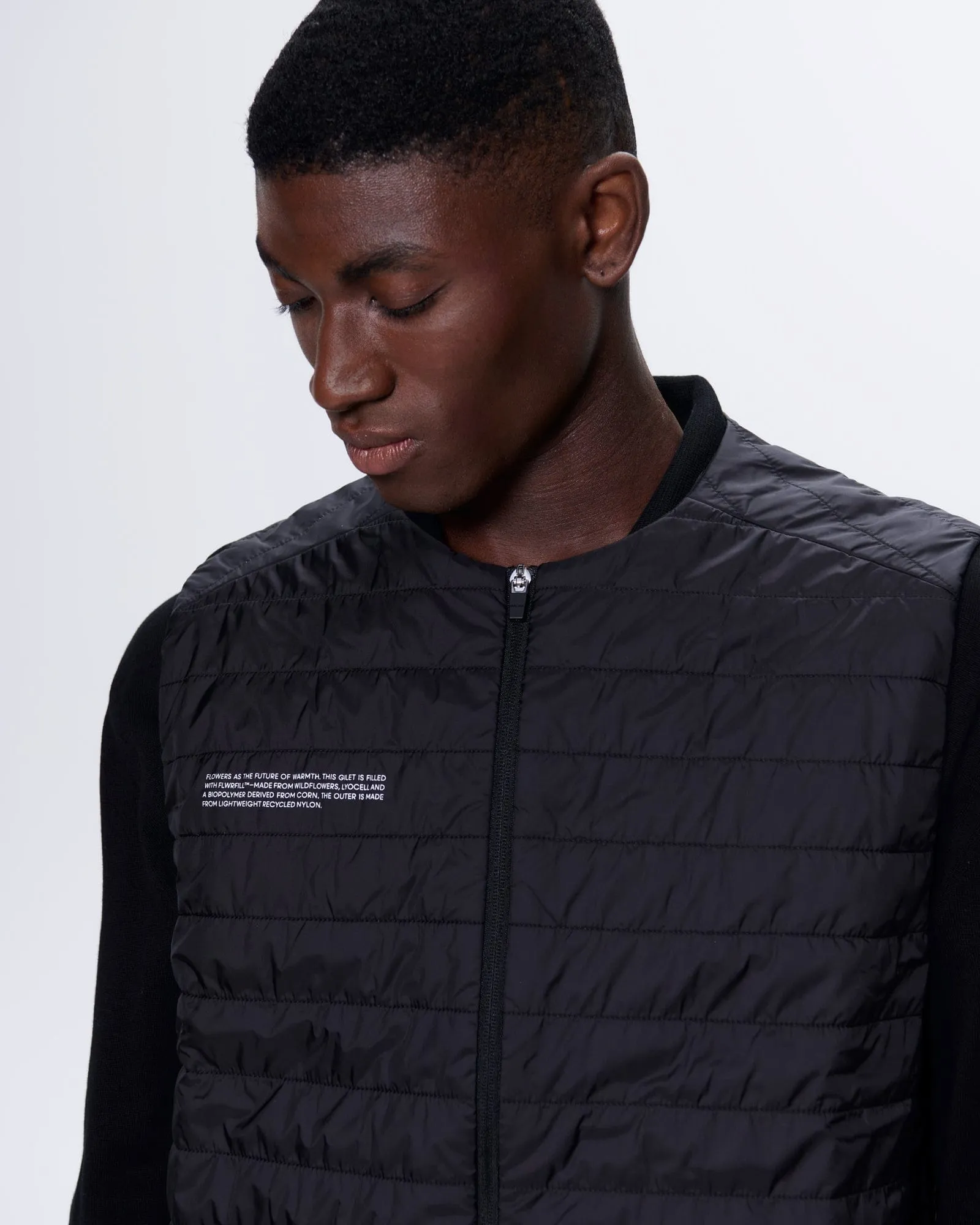 Mens Flower-Warmth Lite Gilet—Black sold by Pangaia product image thumbnail 4