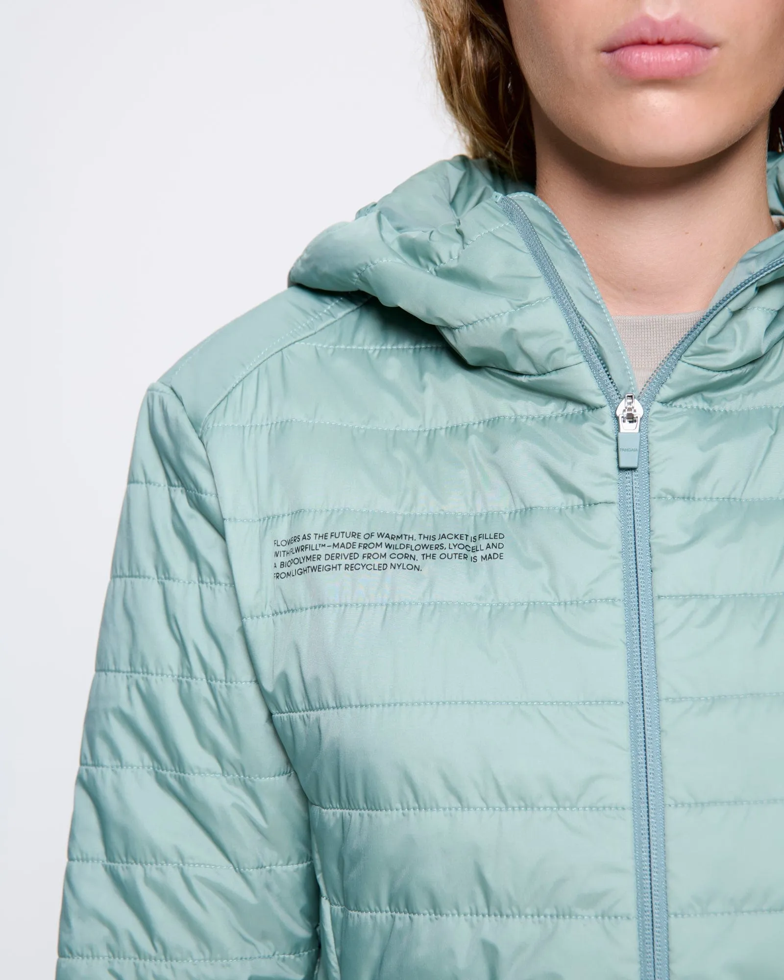 Womens Flower-Warmth Lite Jacket—Sage Green sold by Pangaia product image thumbnail 5