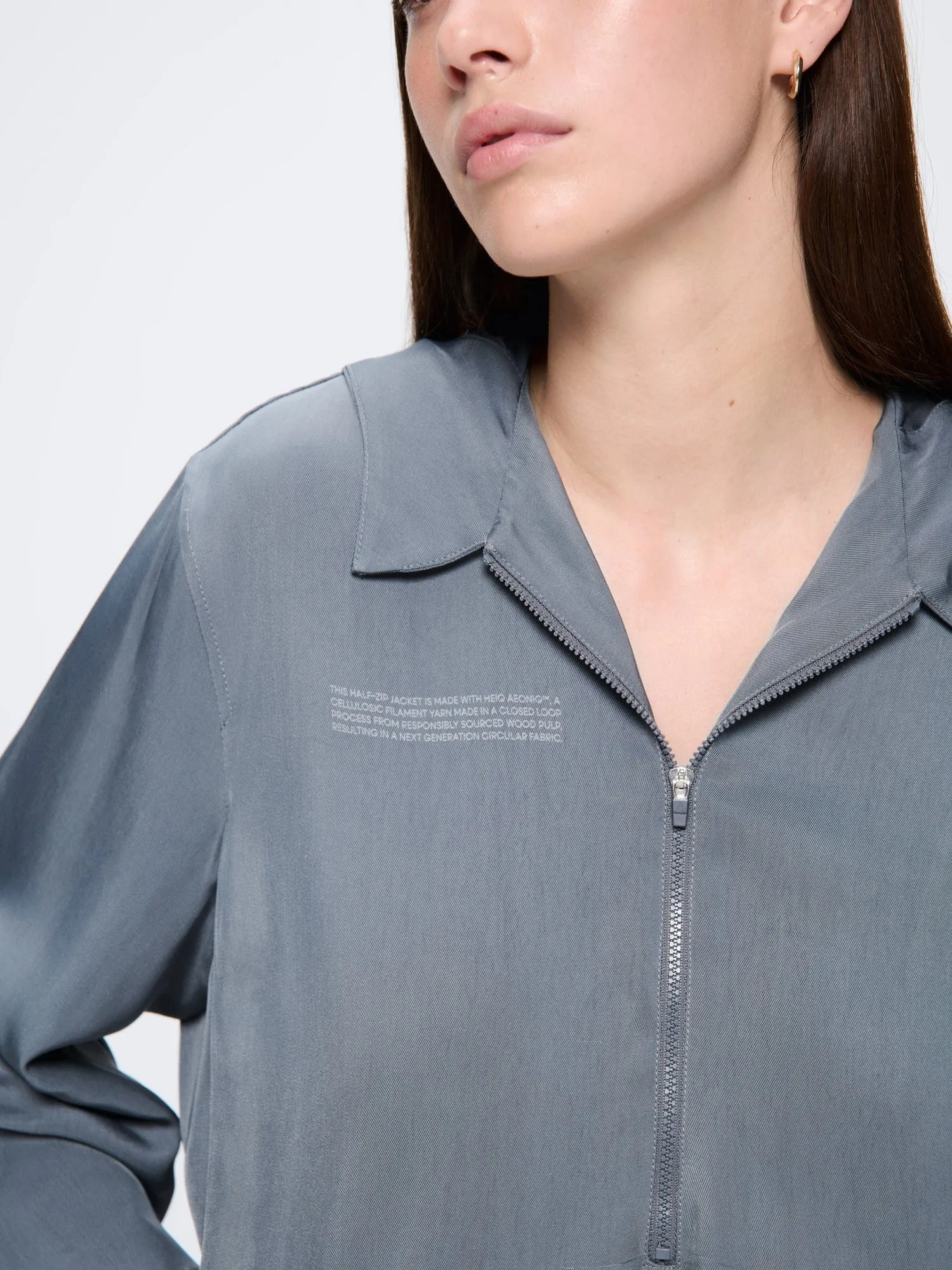 Womens AeoniQ™ Half-Zip Overtop— Volcanic Gray sold by Pangaia product image thumbnail 3
