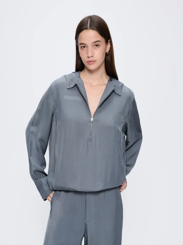 Womens AeoniQ™ Half-Zip Overtop— Volcanic Gray sold by Pangaia