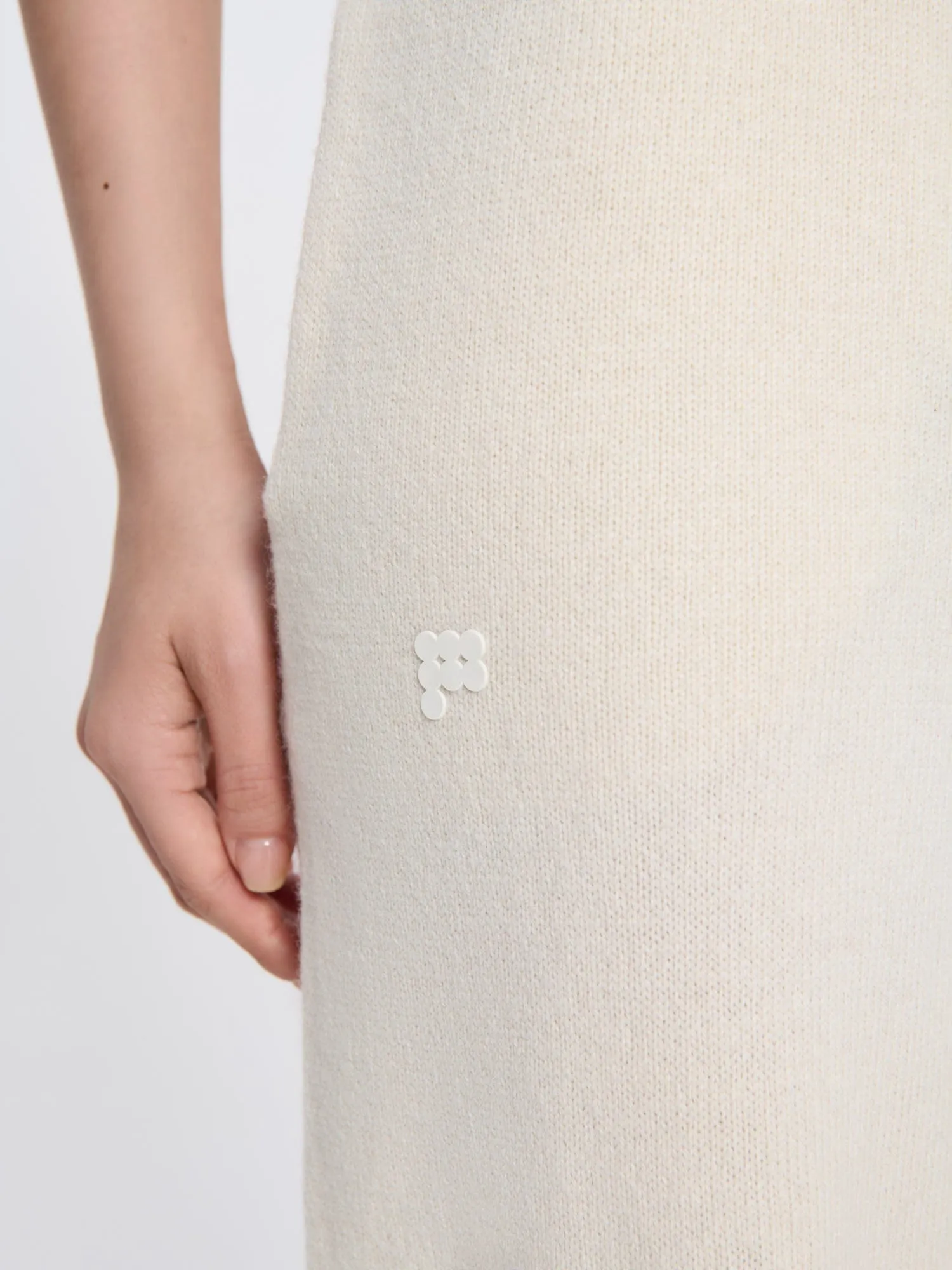 Womens Recycled Cashmere Tapered Track Pants—ecru ivory sold by Pangaia product image thumbnail 4