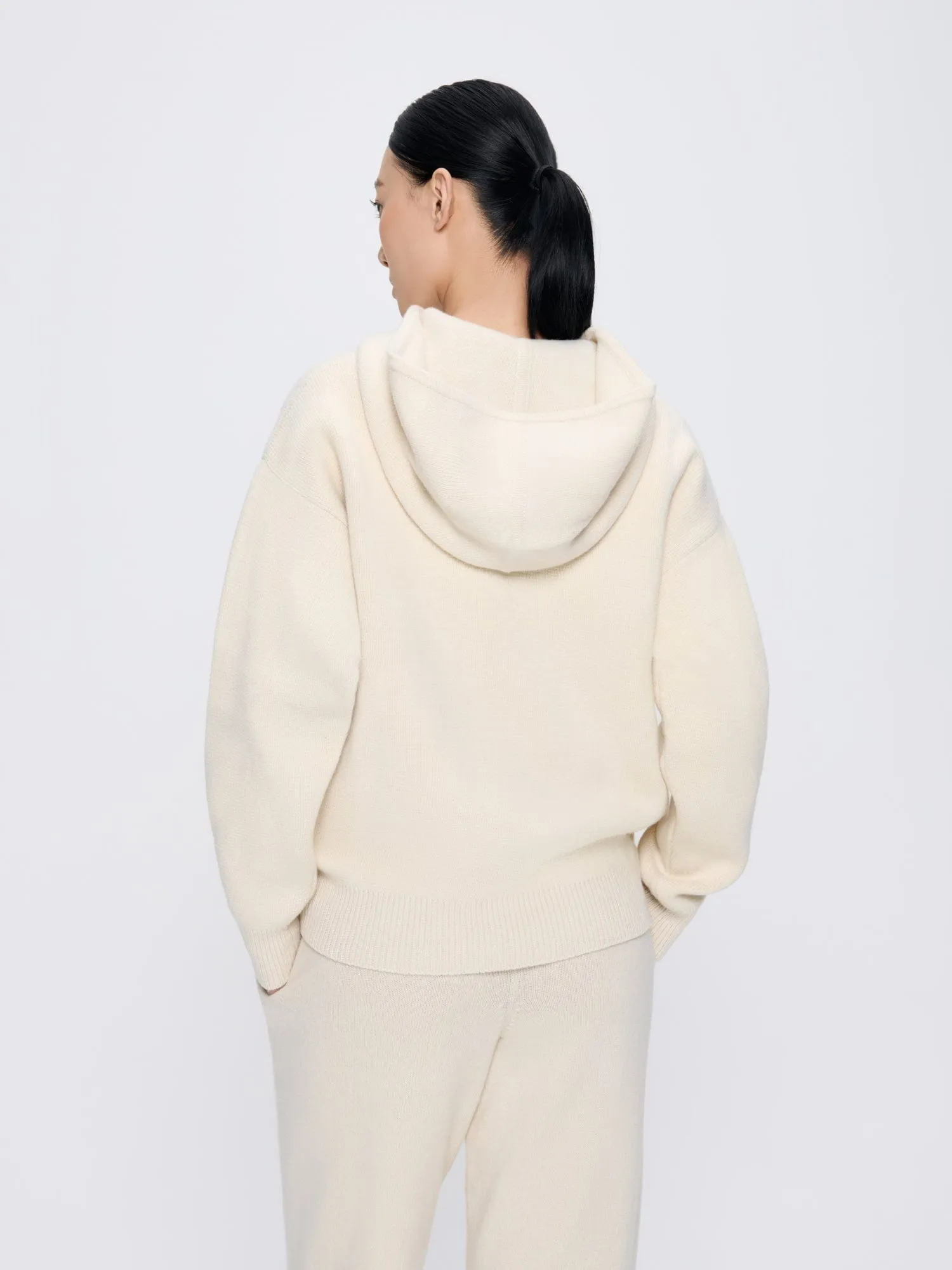 Womens Recycled Cashmere Hoodie—ecru ivory sold by Pangaia product image thumbnail 5