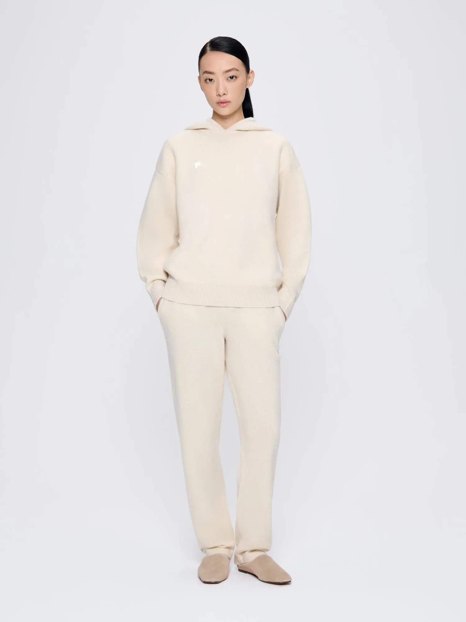 Womens Recycled Cashmere Hoodie—ecru ivory sold by Pangaia product image thumbnail 3