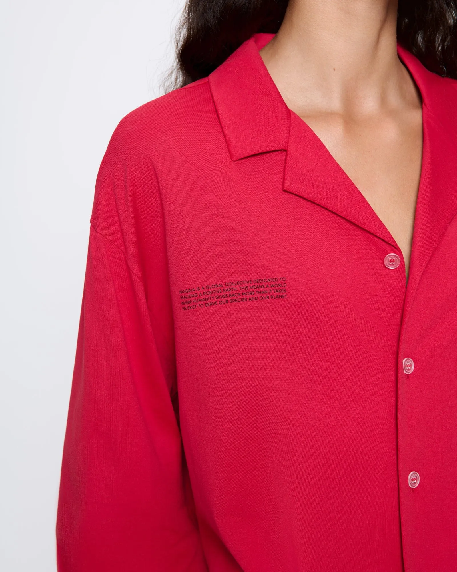 Womens 365 Lightweight Long Pyjama Set —goji red sold by Pangaia product image thumbnail 4