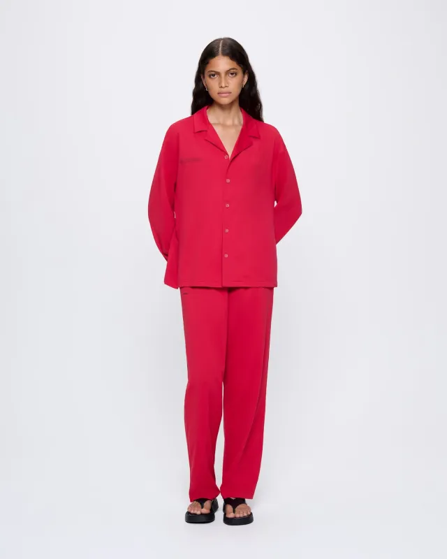 Womens 365 Lightweight Long Pyjama Set —goji red sold by Pangaia