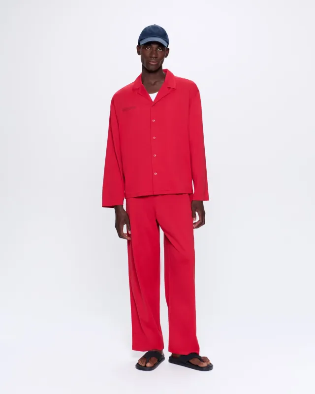 Archive Mens 365 Lightweight Long Pyjama Set —goji red sold by Pangaia