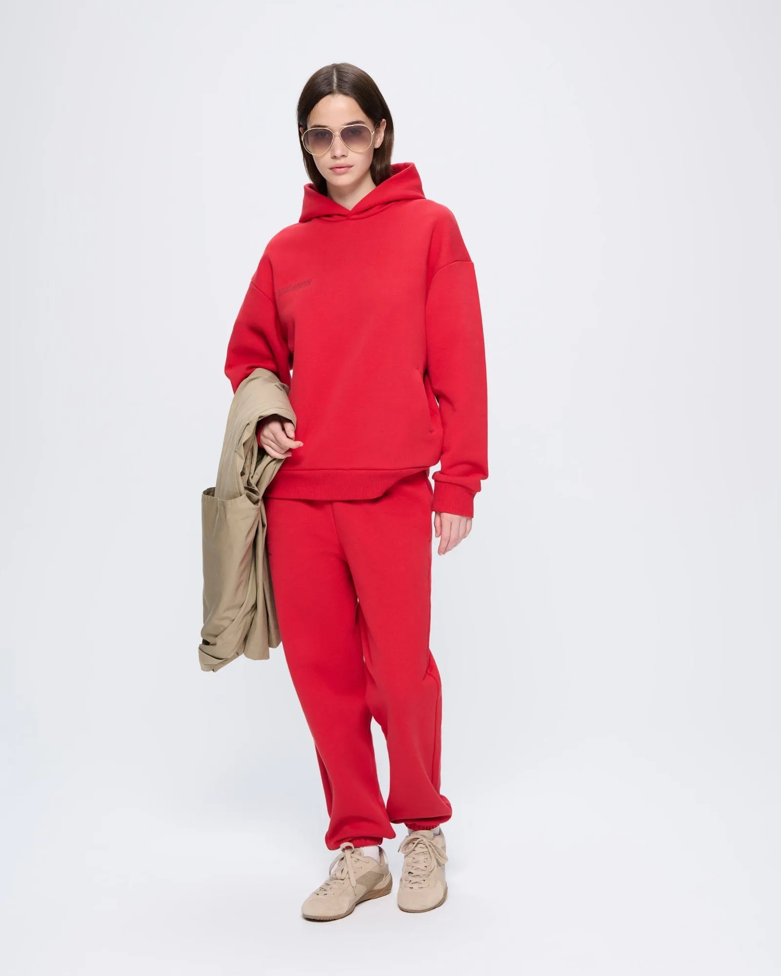 Womens 365 Heavyweight Hoodie—Goji Red sold by Pangaia product image thumbnail 4
