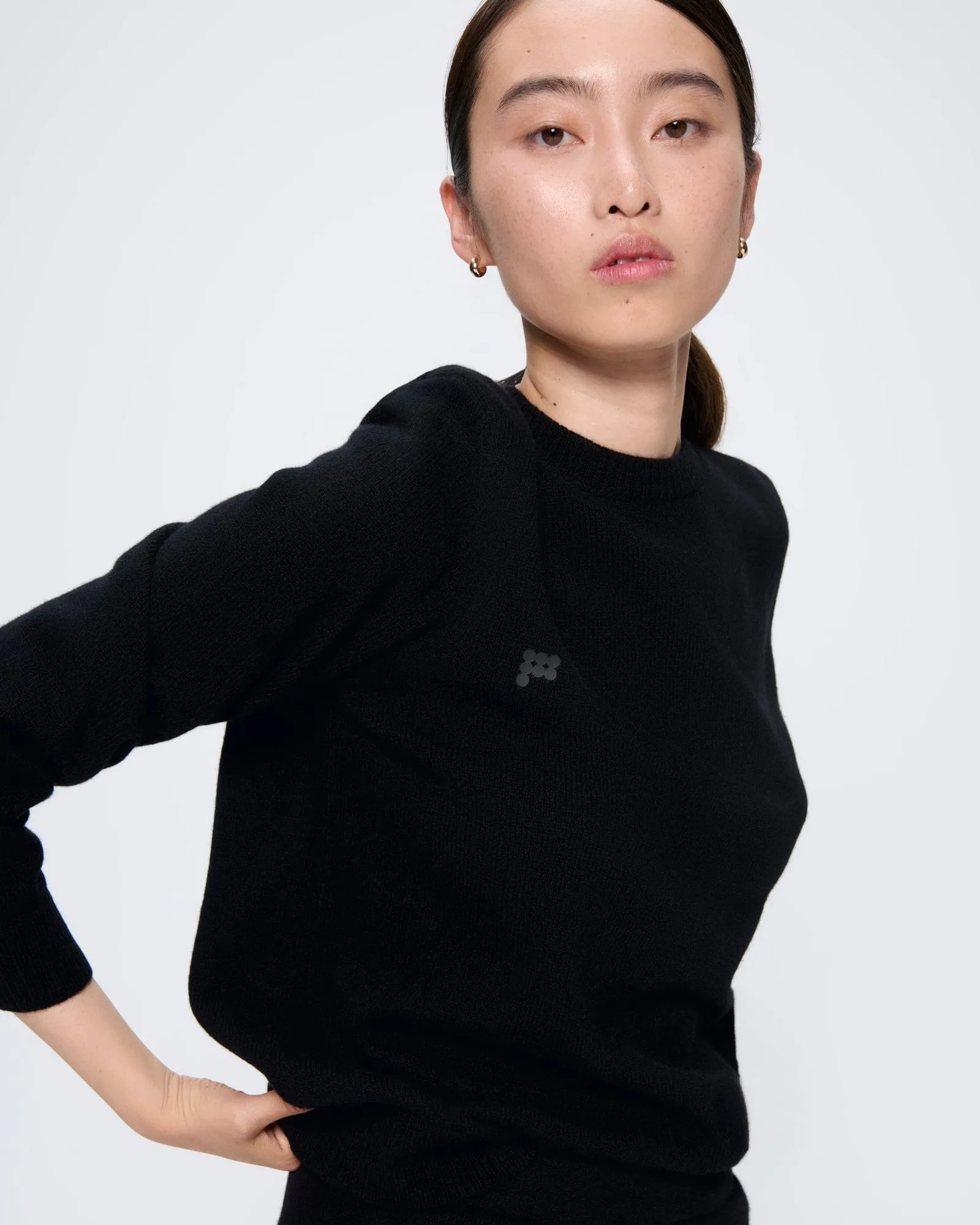 Womens Recycled Cashmere Crewneck Sweatshirt—black sold by Pangaia product image thumbnail 4