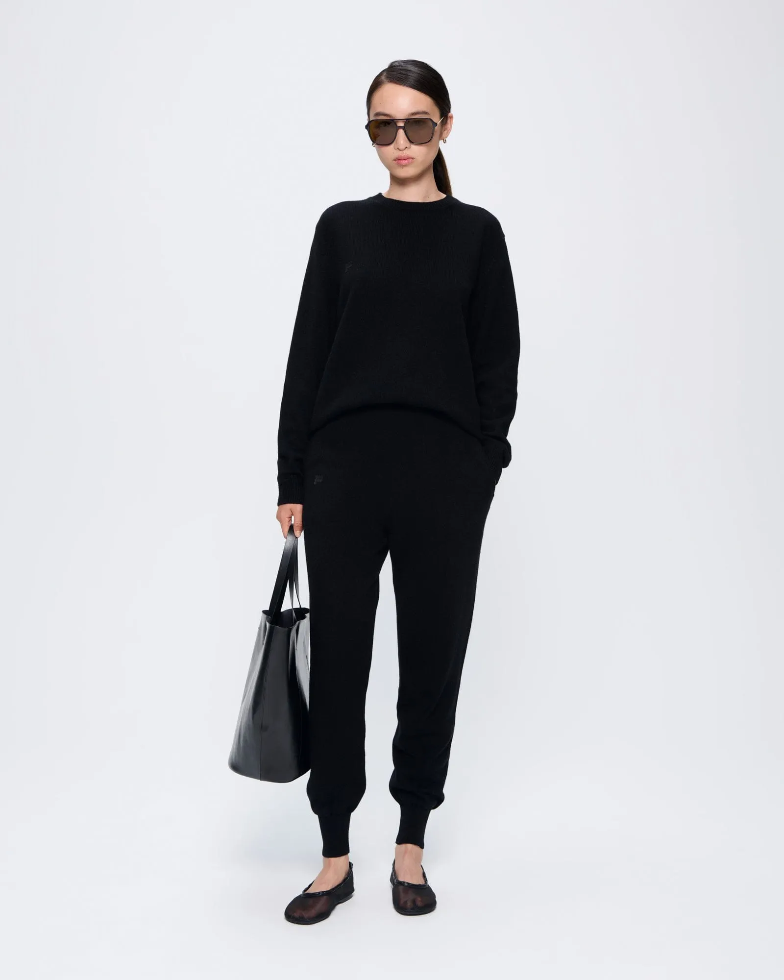 Womens Recycled Cashmere Crewneck Sweatshirt—black sold by Pangaia product image thumbnail 3