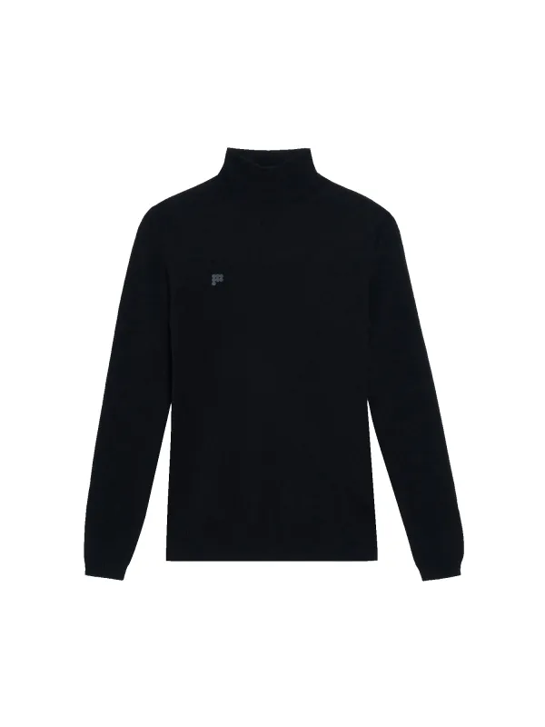 Womens Recycled Cashmere Fitted Turtleneck Top—black sold by Pangaia