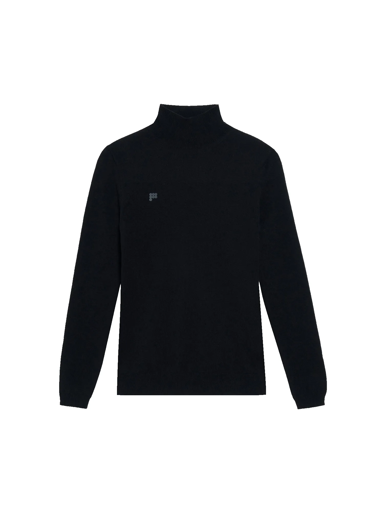 Womens Recycled Cashmere Fitted Turtleneck Top—black sold by Pangaia