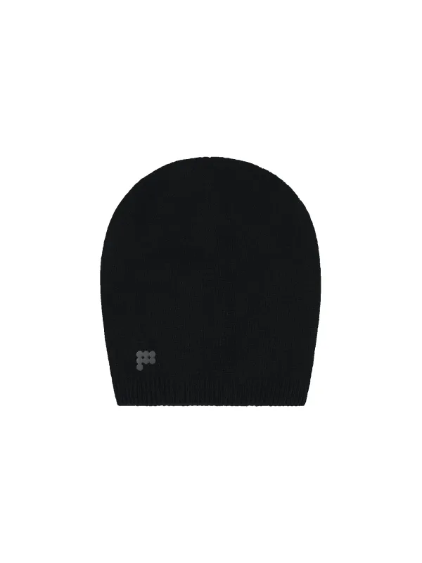 Recycled Cashmere Beanie—black sold by Pangaia