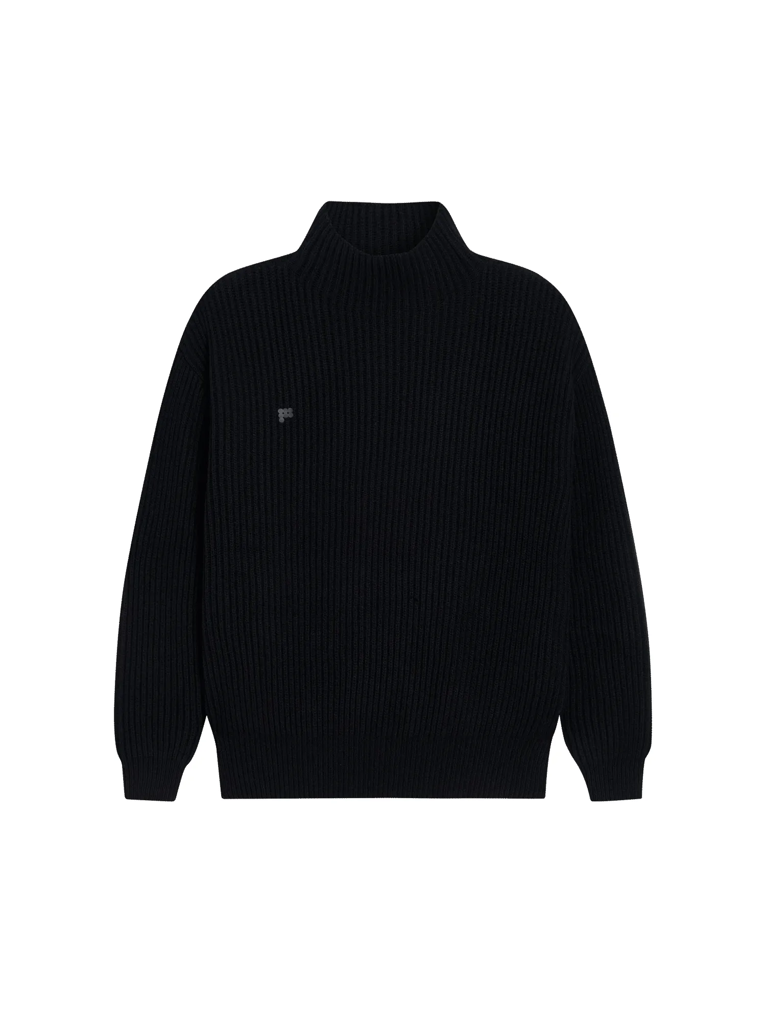 Womens Recycled Cashmere Funnel-Neck Sweater—black sold by Pangaia