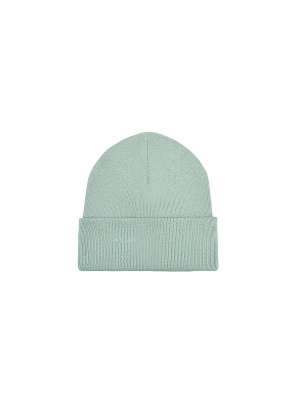 Regenerative Merino Wool Beanie—eucalyptus blue sold by Pangaia