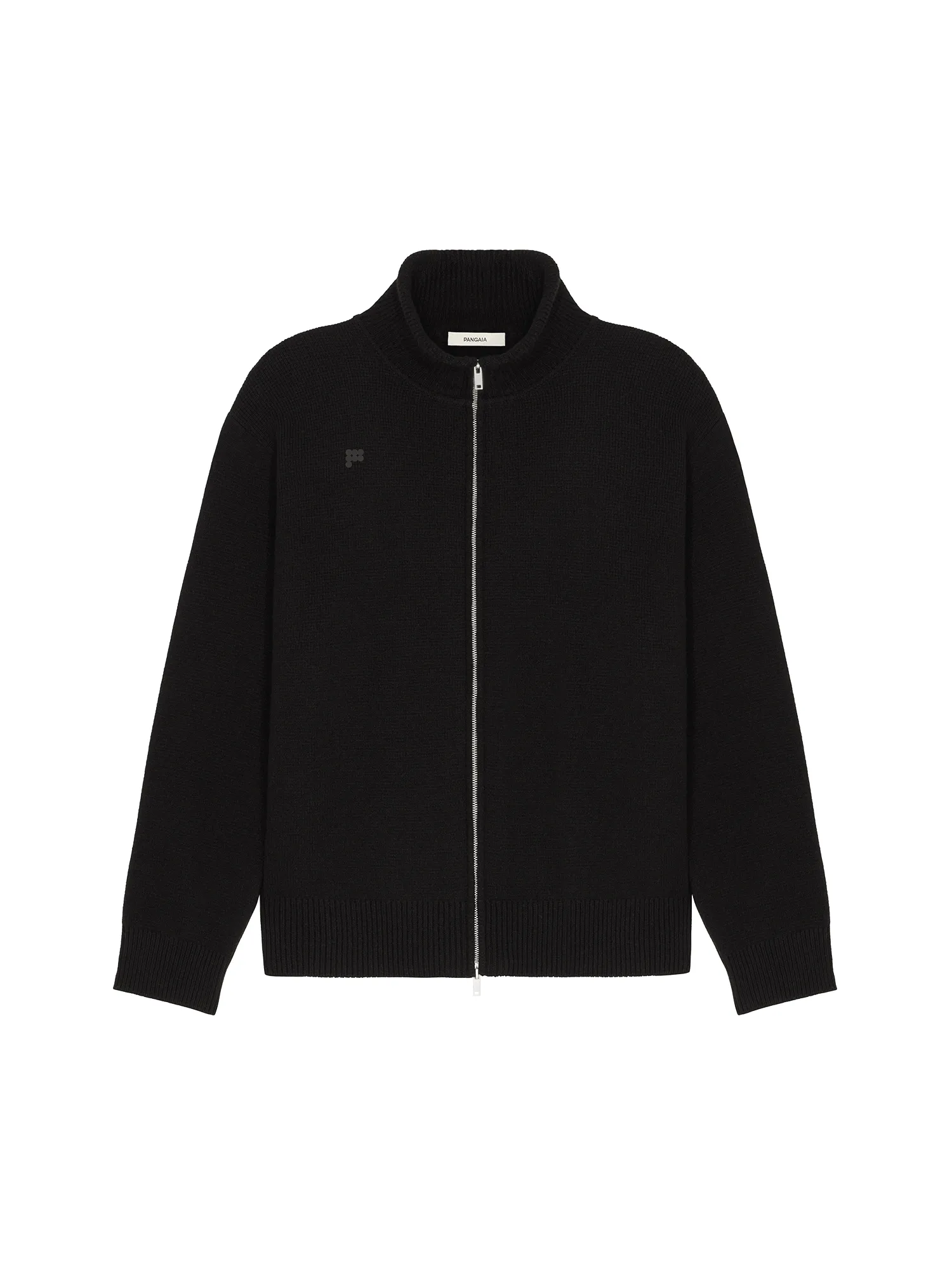 Archive Mens Recycled Cashmere Zip Up Sweater—black sold by Pangaia