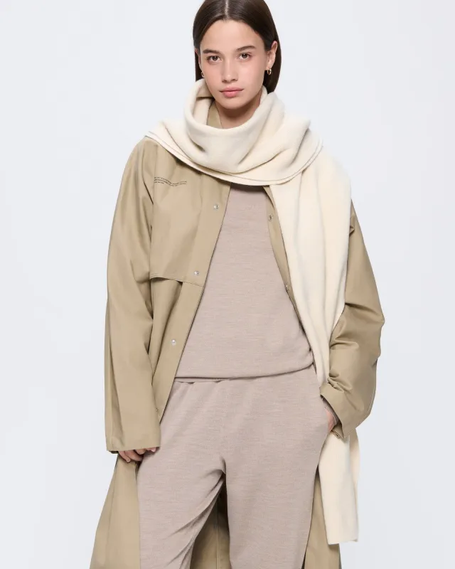 Recycled Cashmere Scarf—ecru ivory sold by Pangaia