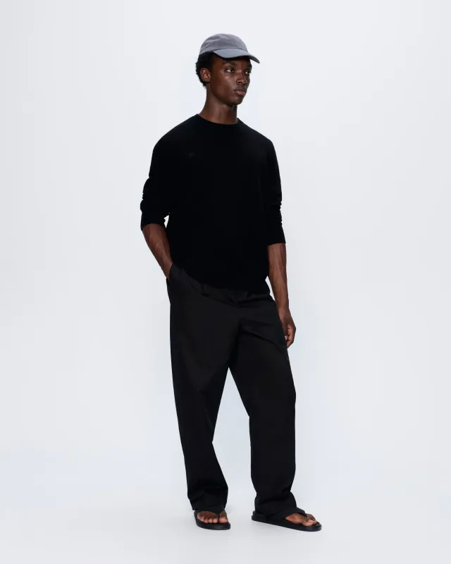 Archive Mens Recycled Cashmere Crewneck Sweatshirt—black sold by Pangaia