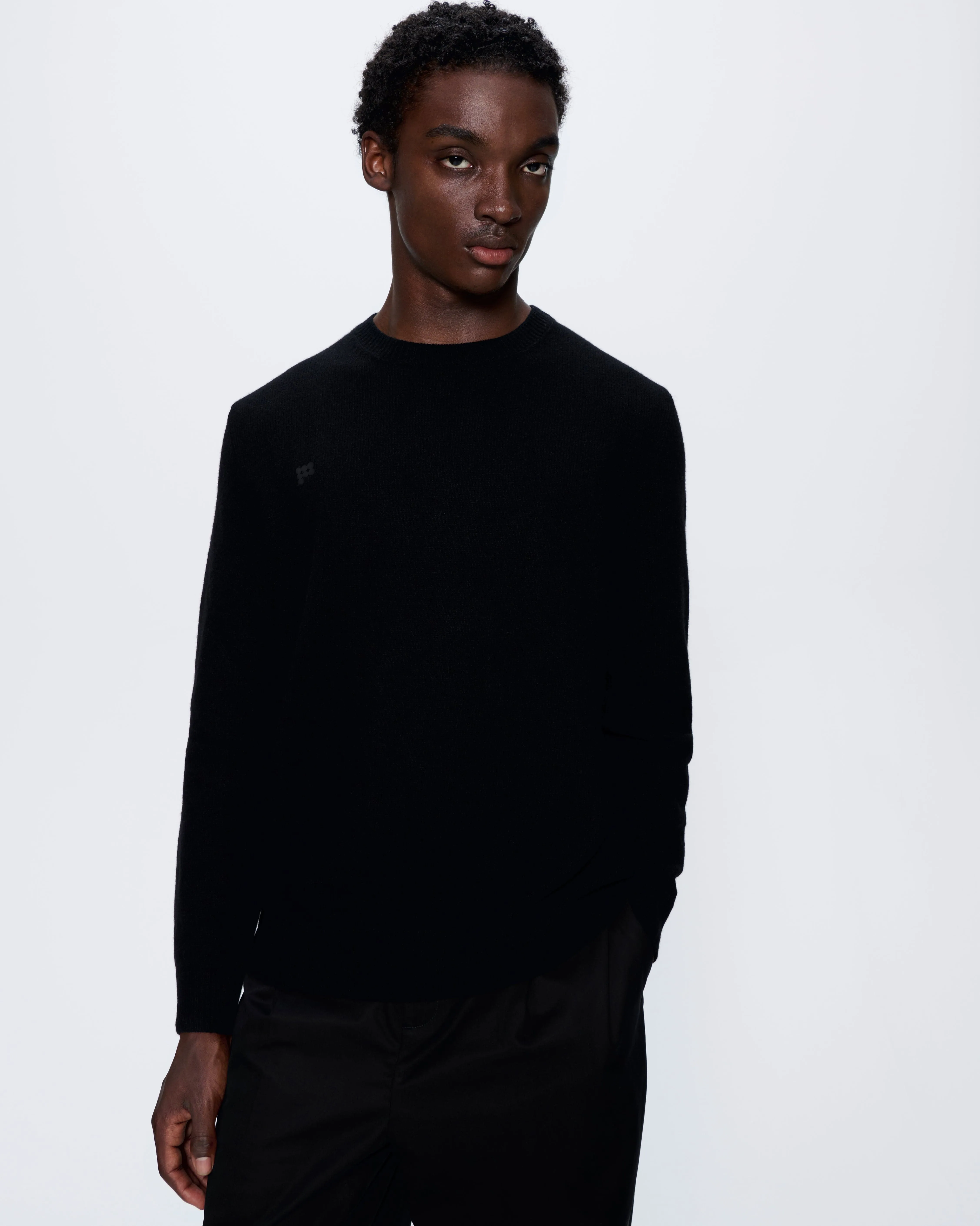 Mens Recycled Cashmere Crewneck Sweatshirt—black sold by Pangaia product image thumbnail 3