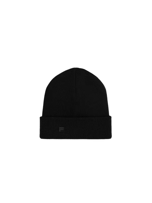 Regenerative Merino Wool Beanie—black sold by Pangaia