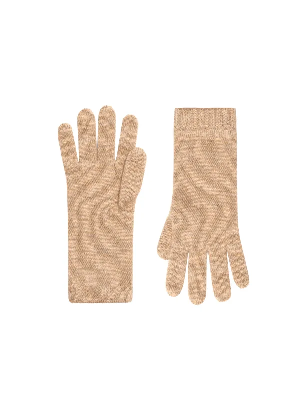 Cashmere Short Cuff Gloves—oatmeal sold by Pangaia