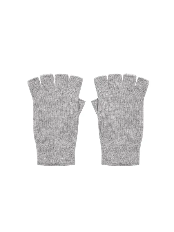Cashmere Fingerless Gloves—grey marl sold by Pangaia