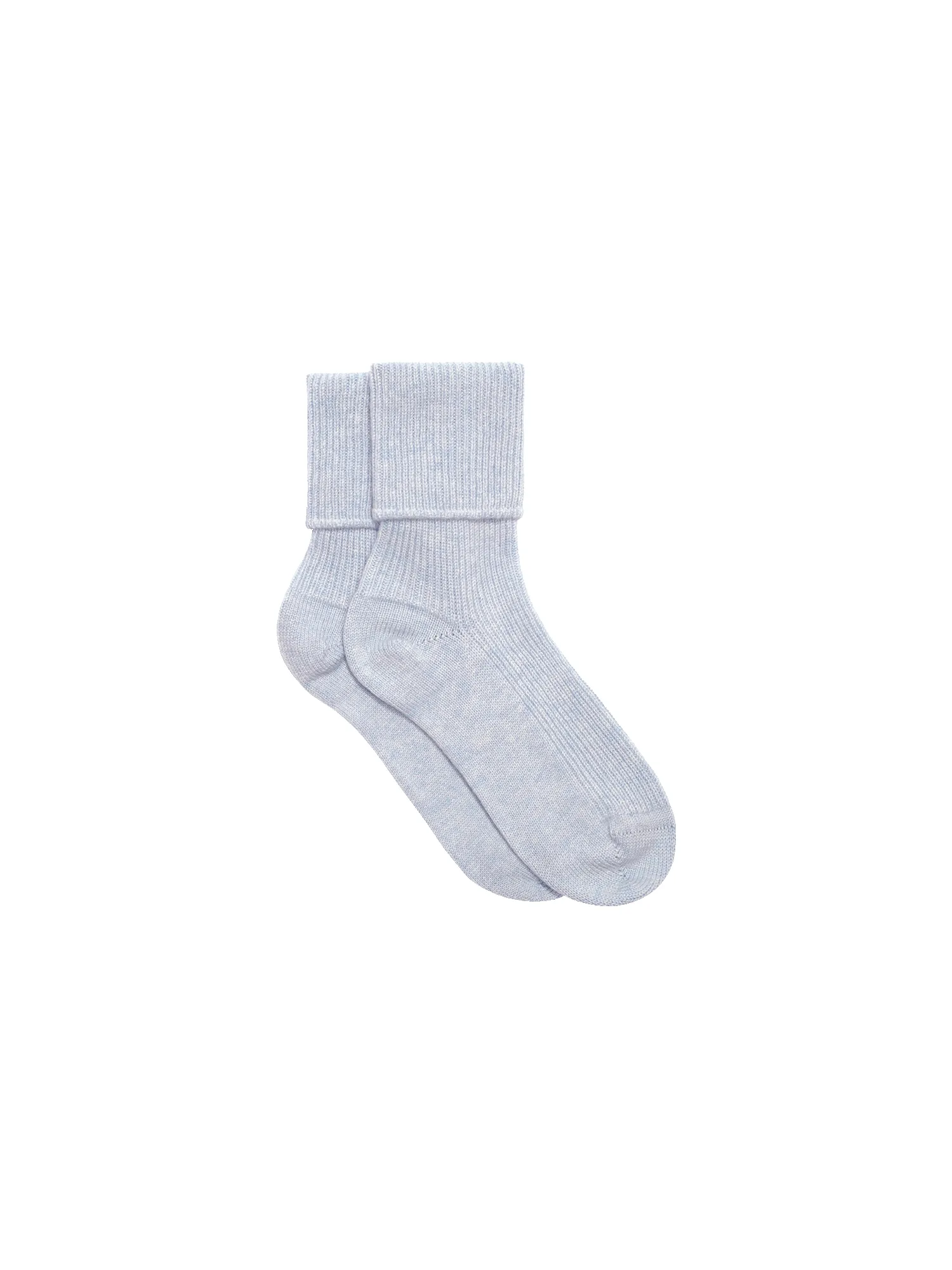 Cashmere Bed Socks—pale blue sold by Pangaia