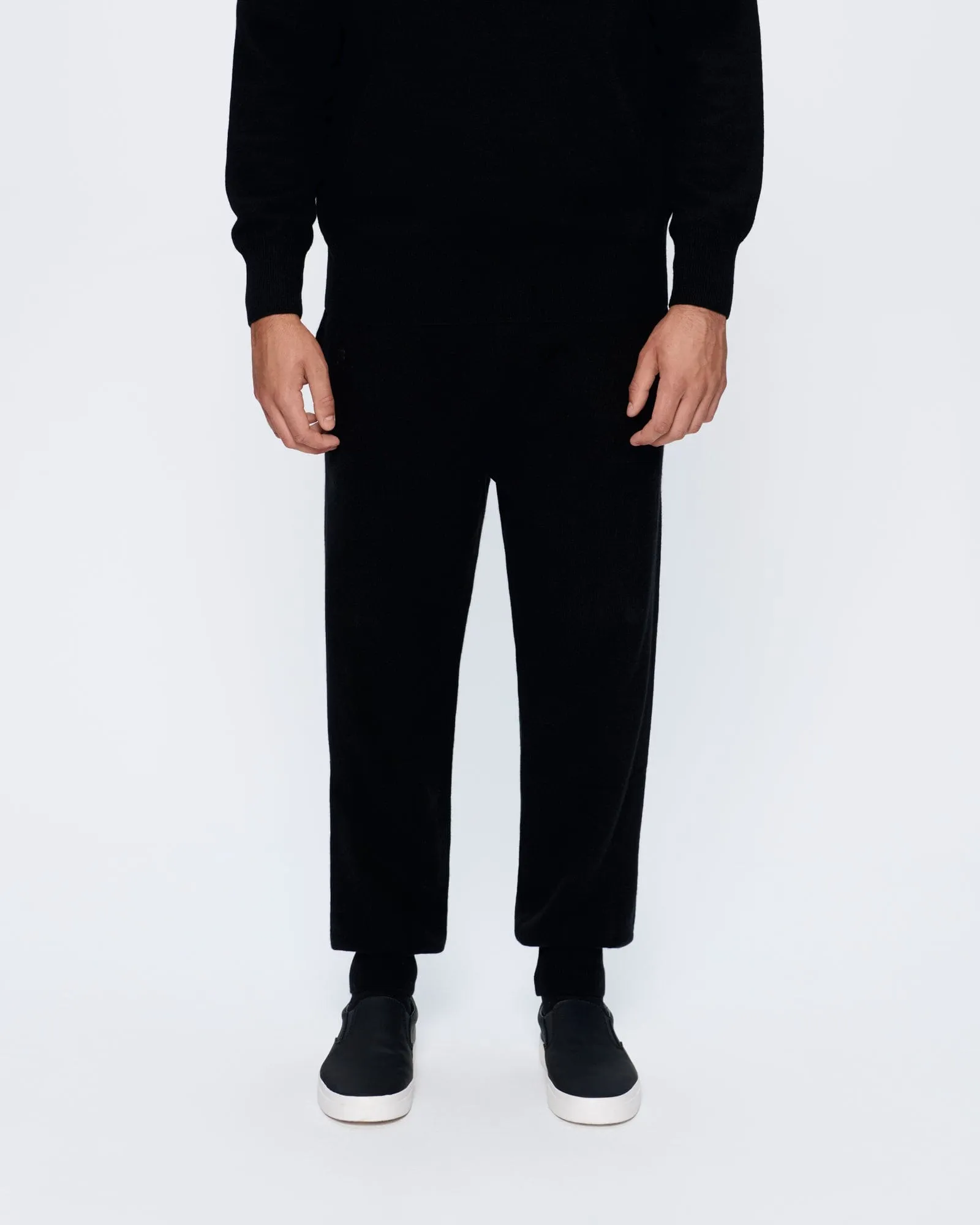 Mens Recycled Cashmere Track Pants—black sold by Pangaia product image thumbnail 3