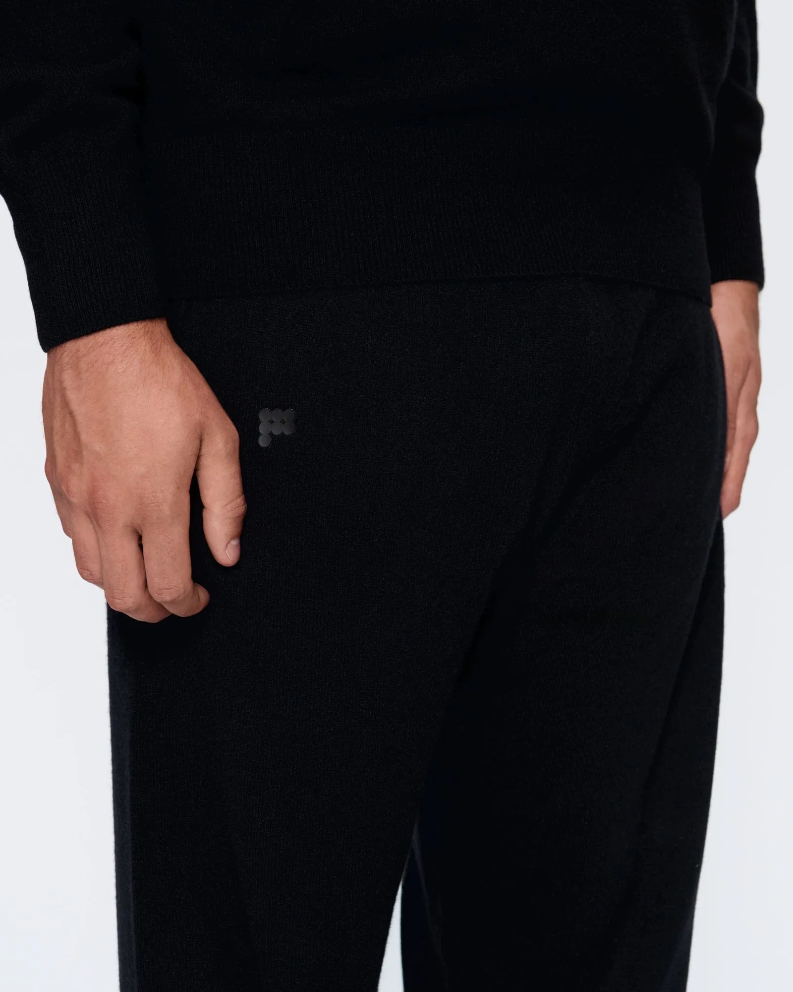 Mens Recycled Cashmere Track Pants—black sold by Pangaia product image thumbnail 4
