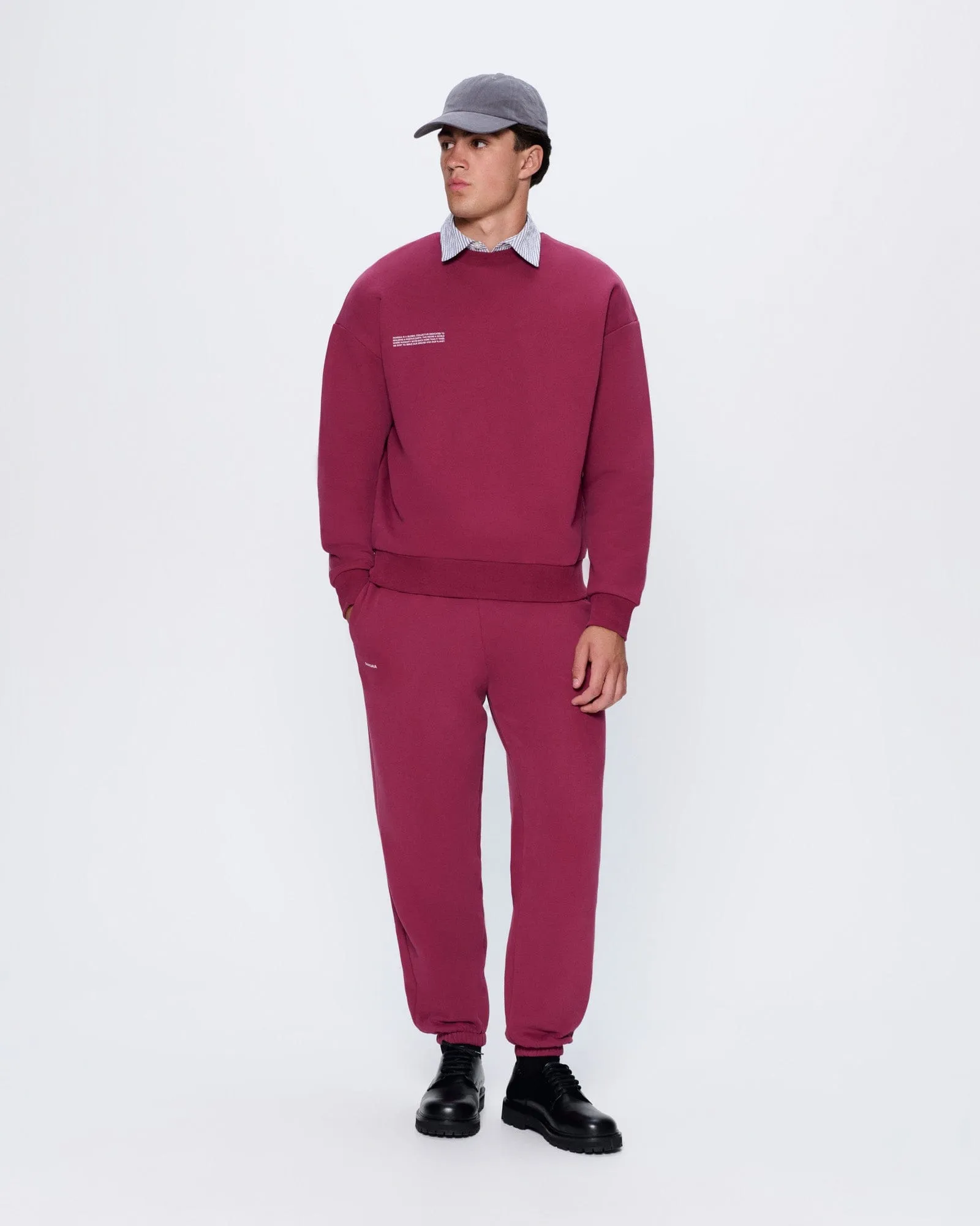 Mens 365 Midweight Sweatshirt—Milkyway Maroon sold by Pangaia
