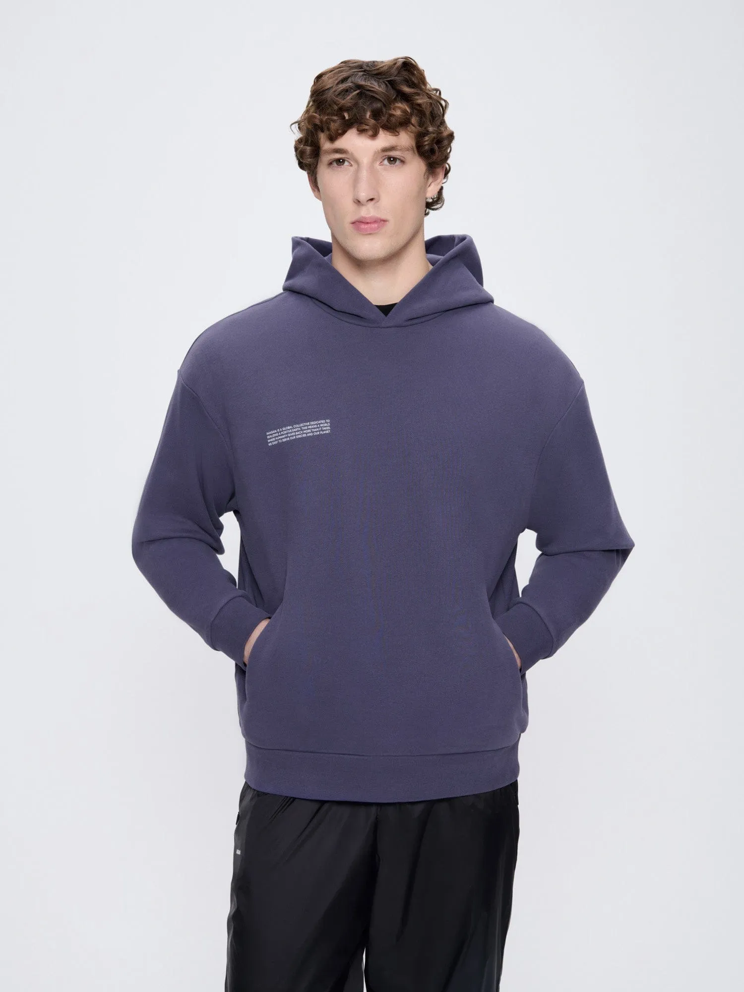 Mens 365 Midweight Hoodie—Slate Blue sold by Pangaia