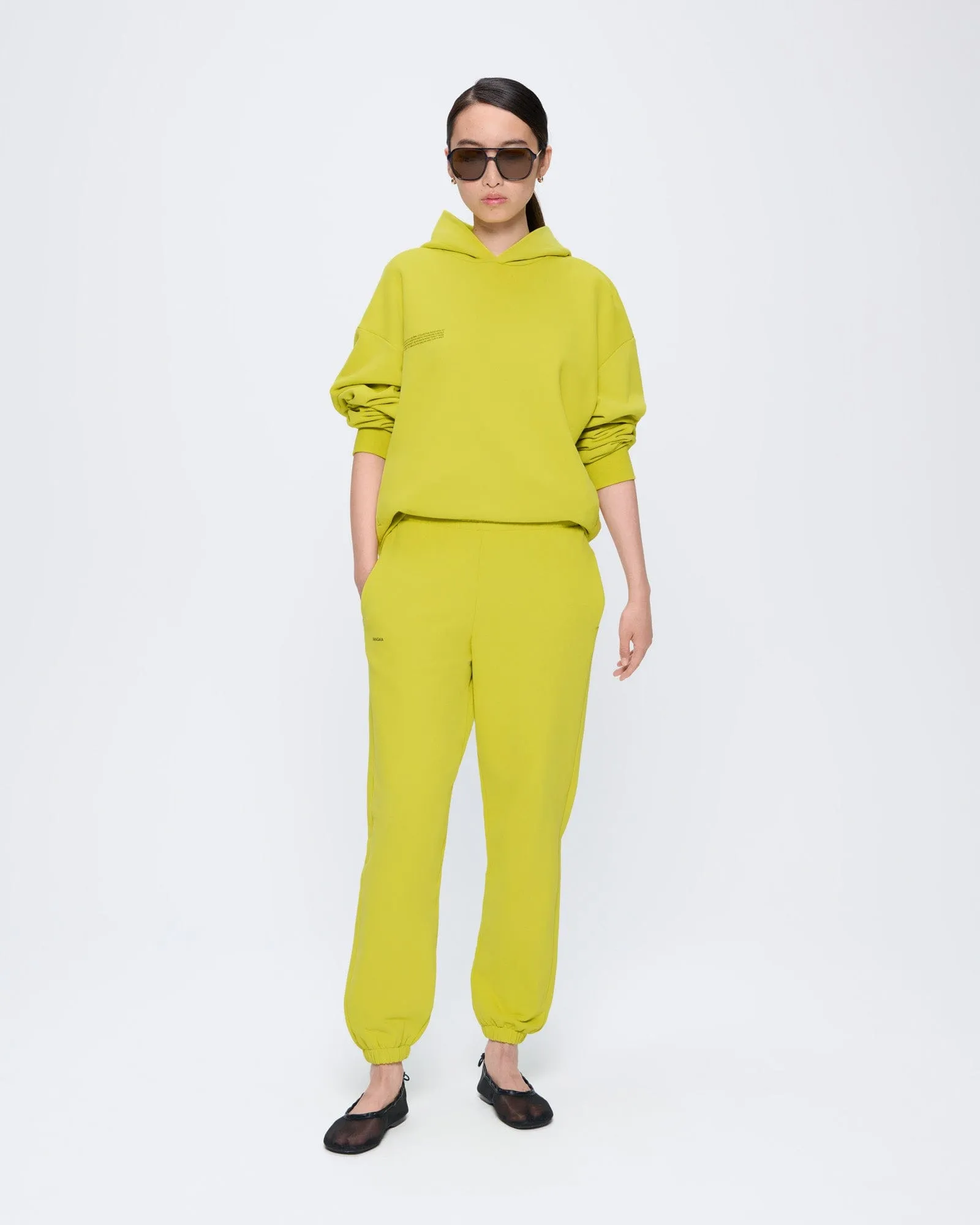 Womens 365 Midweight Track Pants—Auroral Olive sold by Pangaia