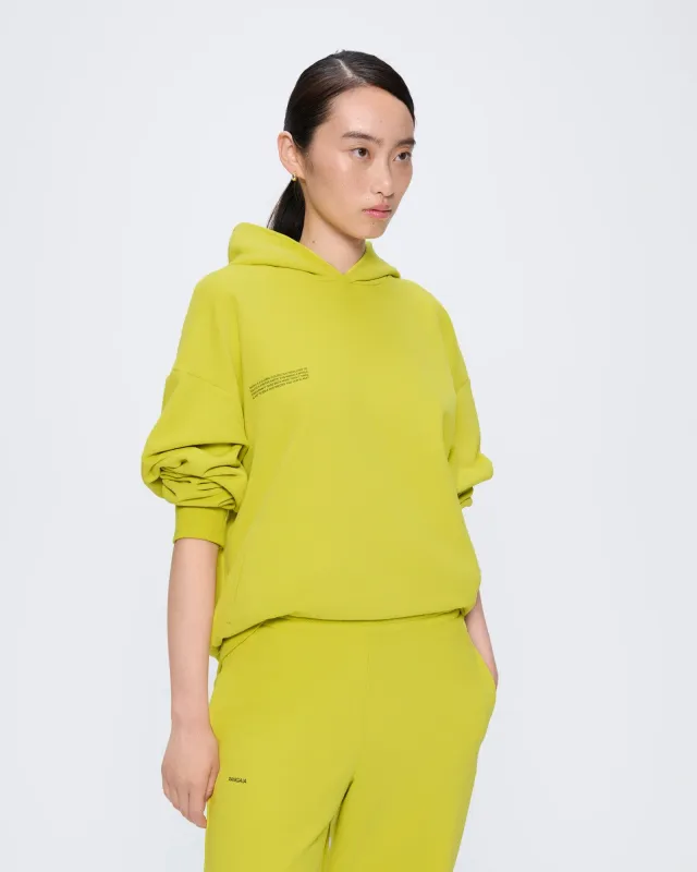 Womens 365 Midweight Hoodie—Auroral Olive sold by Pangaia