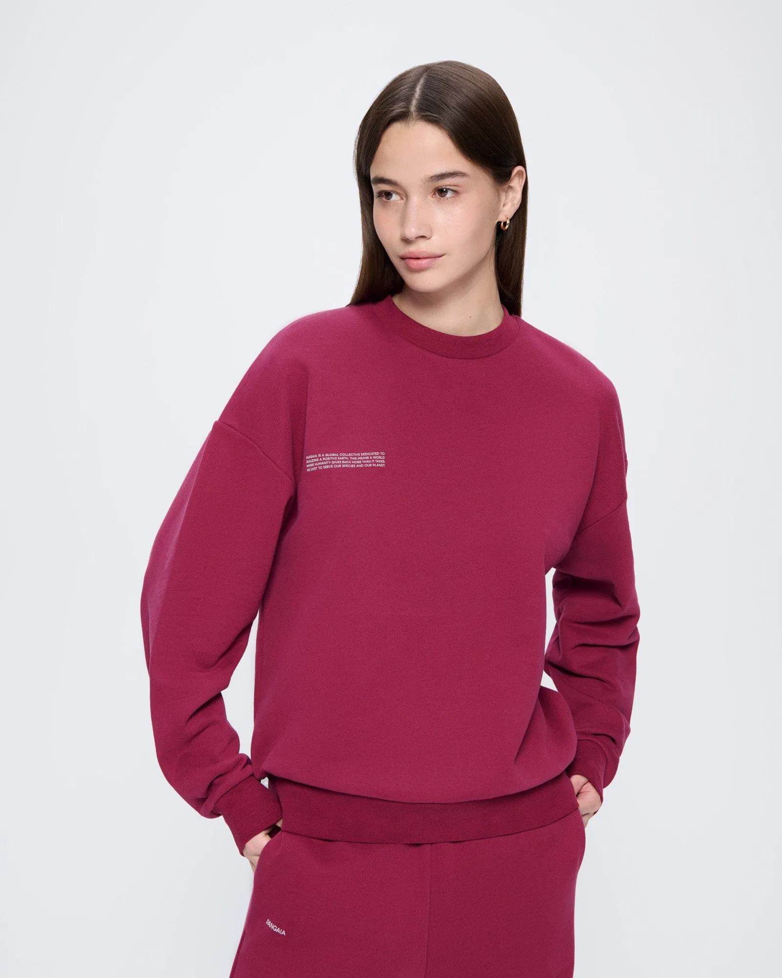 Archive Womens 365 Midweight Sweatshirt—Milkyway Maroon sold by Pangaia