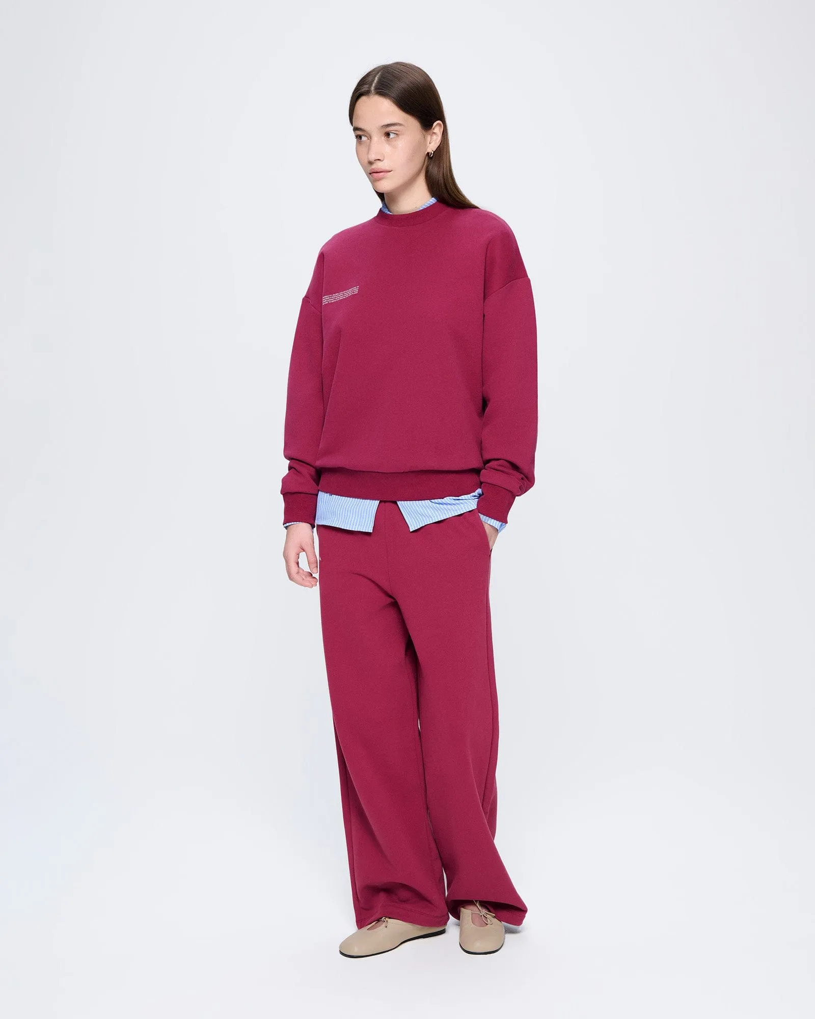 Archive Womens 365 Midweight Sweatshirt—Milkyway Maroon sold by Pangaia product image thumbnail 3