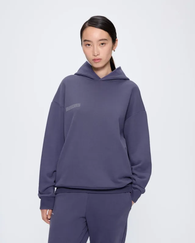 Womens 365 Midweight Hoodie—Slate Blue sold by Pangaia